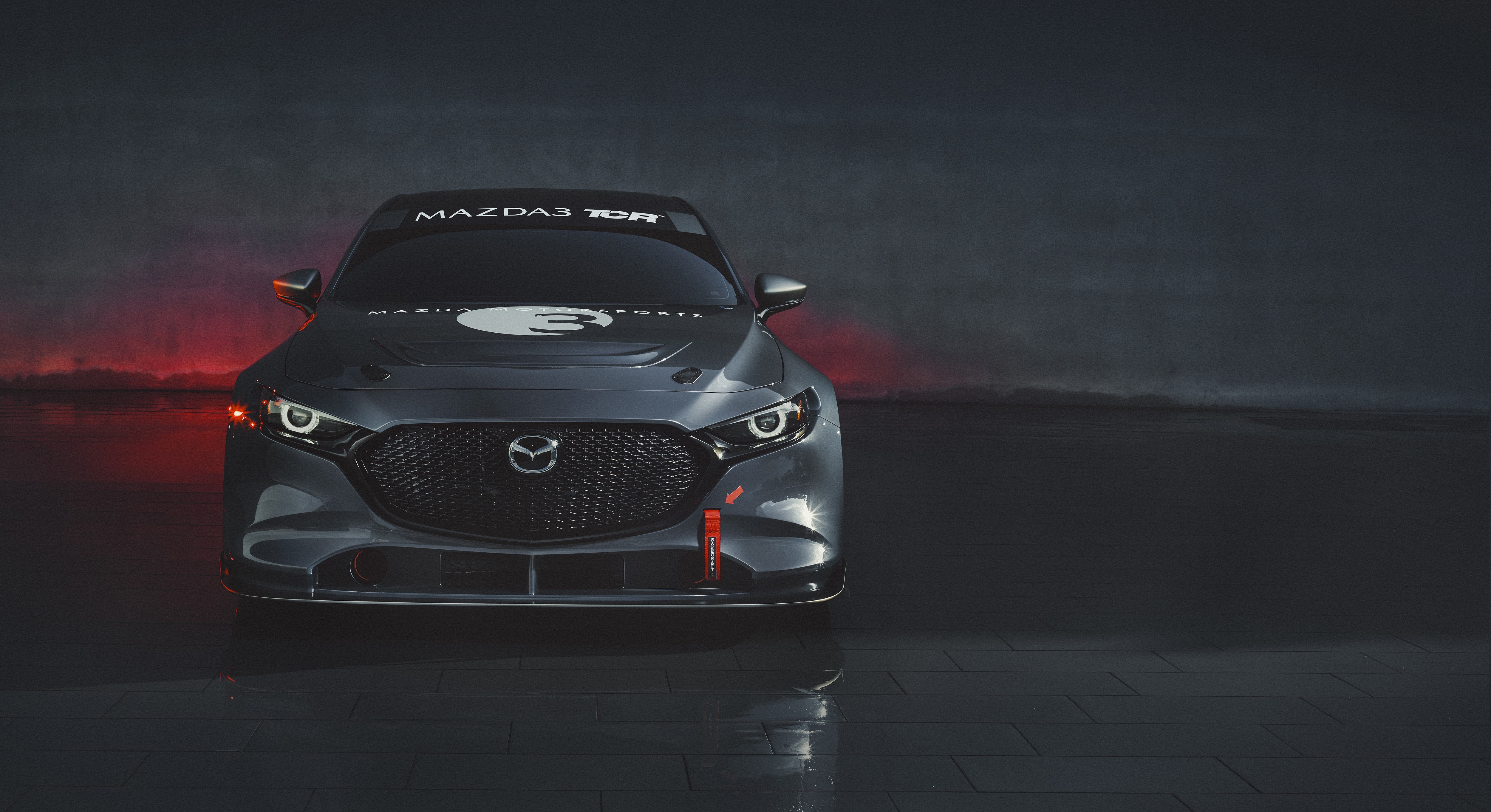 Mazda 3 2020 TCR Race Car Front View HD Wallpaper