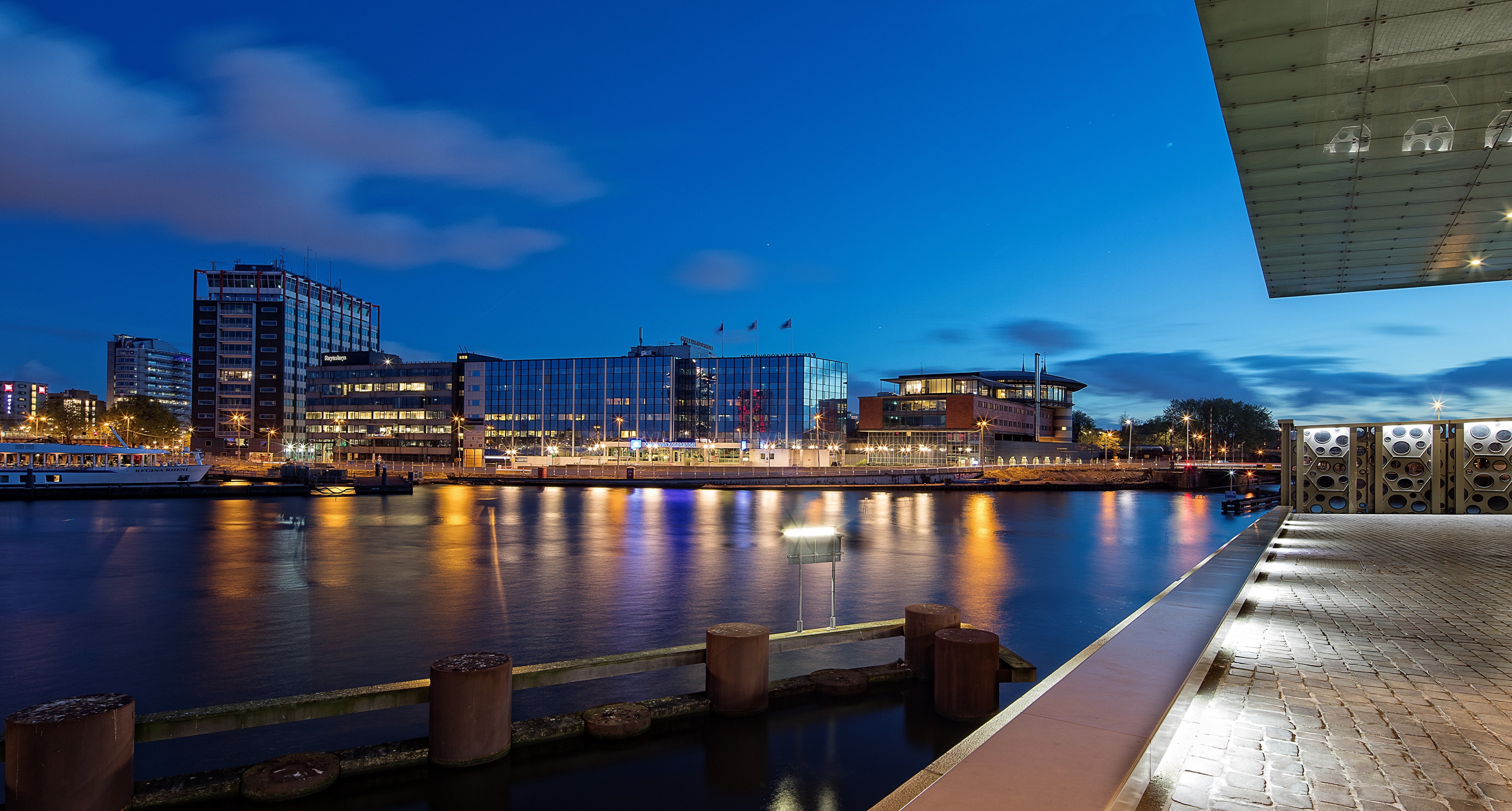 Amsterdam Canal at Dusk HD Wallpaper
