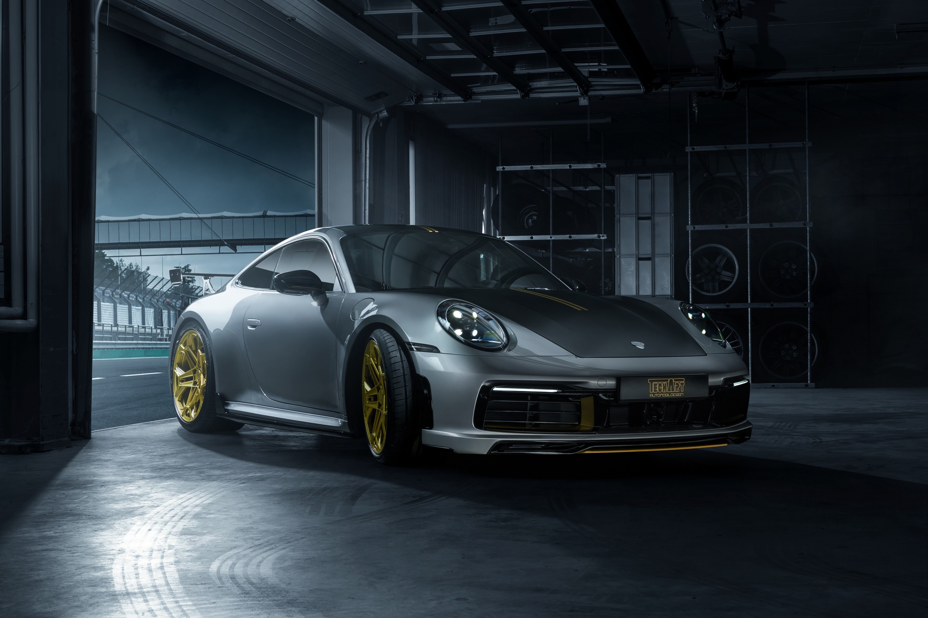 TechArt 992 Porsche 911 Carrera in Garage HD Wallpaper