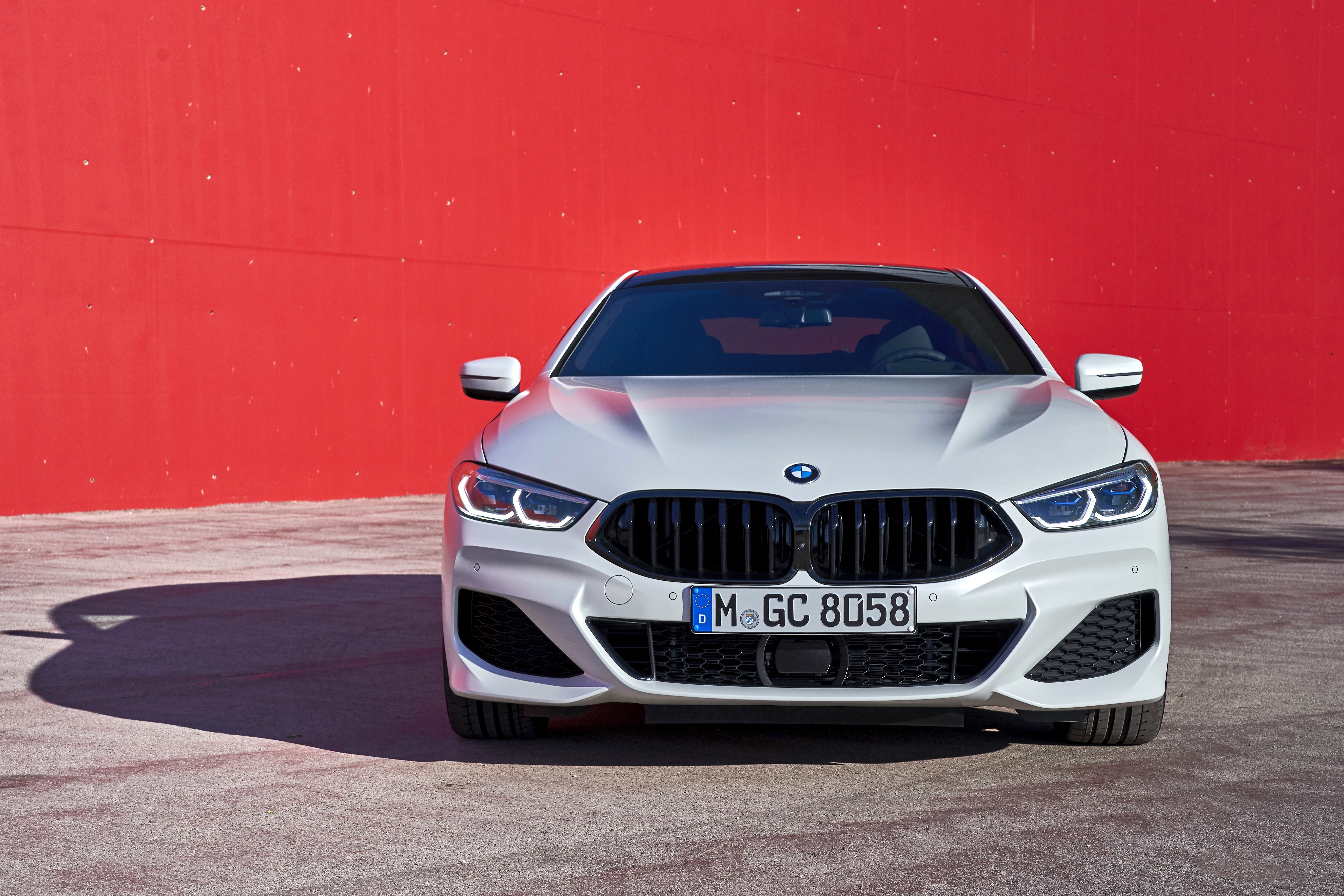 White BMW G16 8-Series 2019 Gran Coupe Front HD Wallpaper