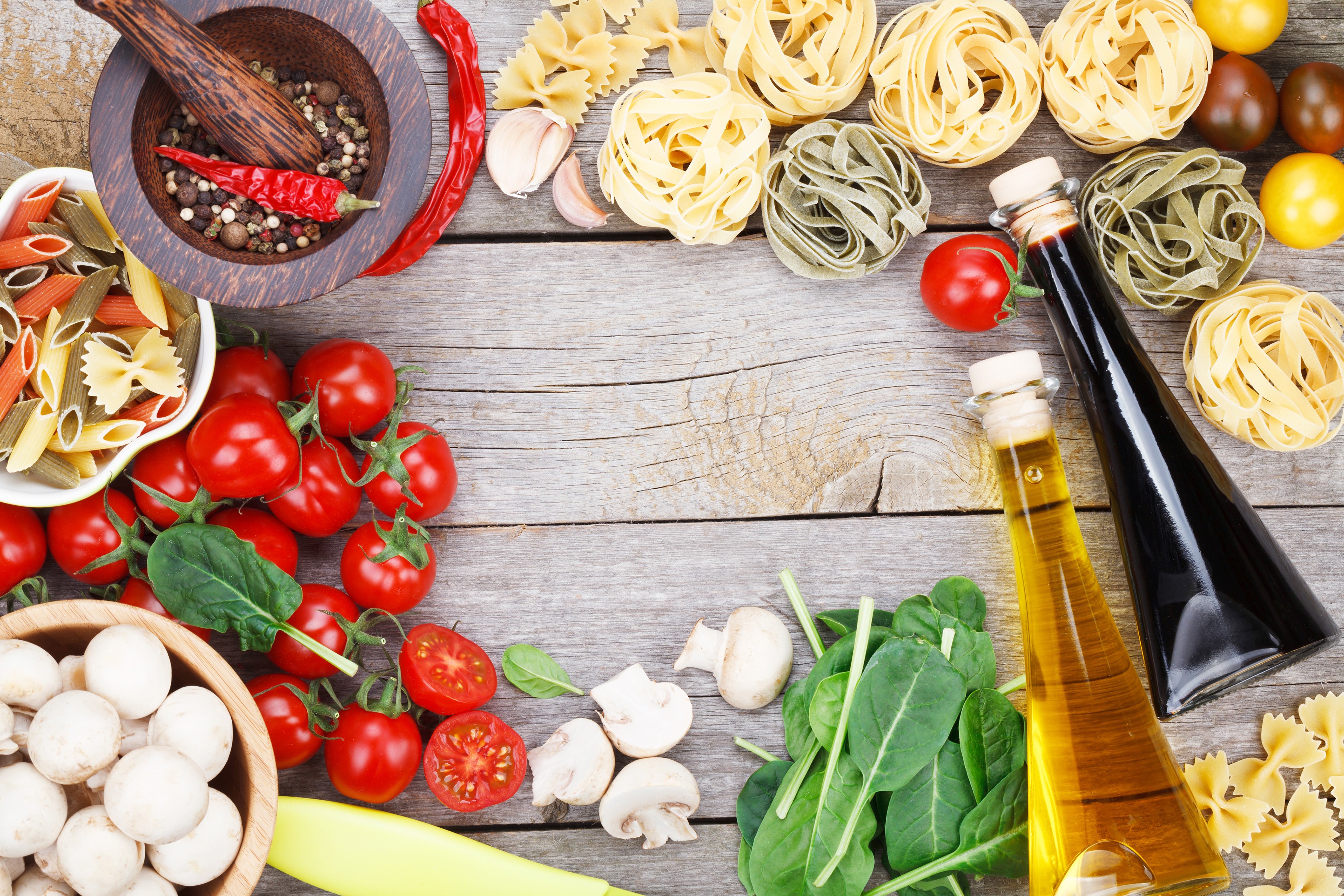 Ingredients for Italian Pasta Dish HD Wallpaper