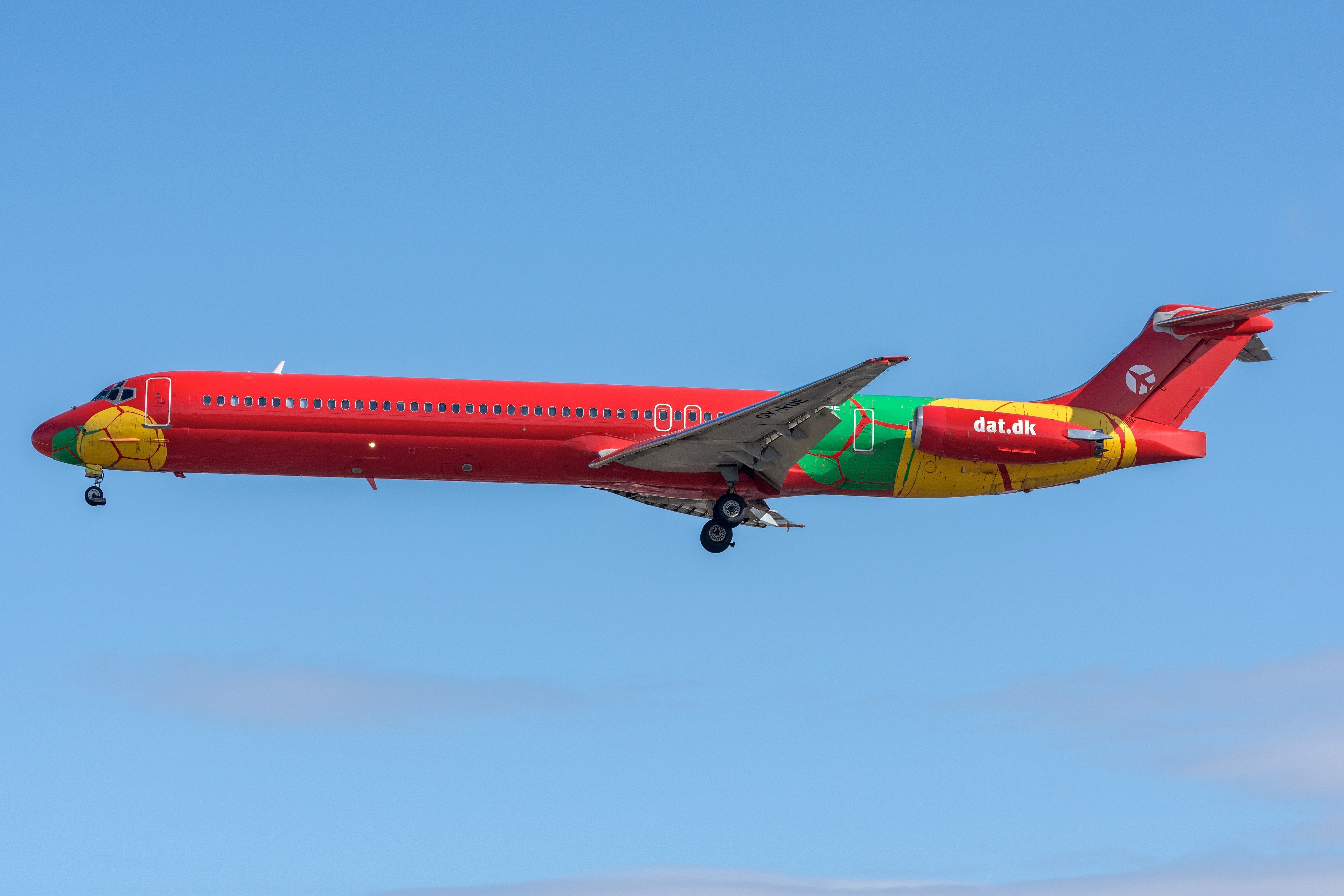 MD-83 airplane with football livery by DAT HD Wallpaper