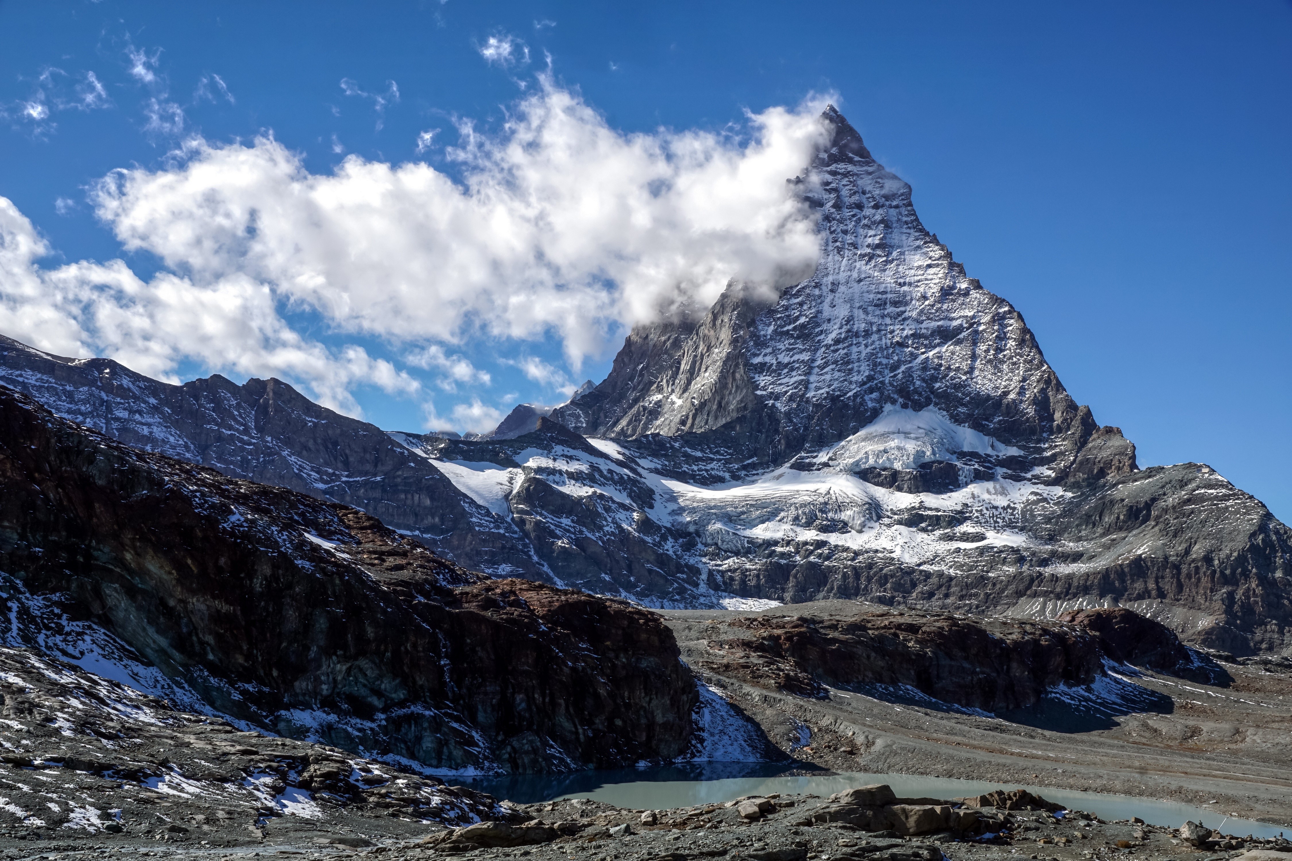 4K Matterhorn Mountains Switzerland Clouds HD Wallpaper
