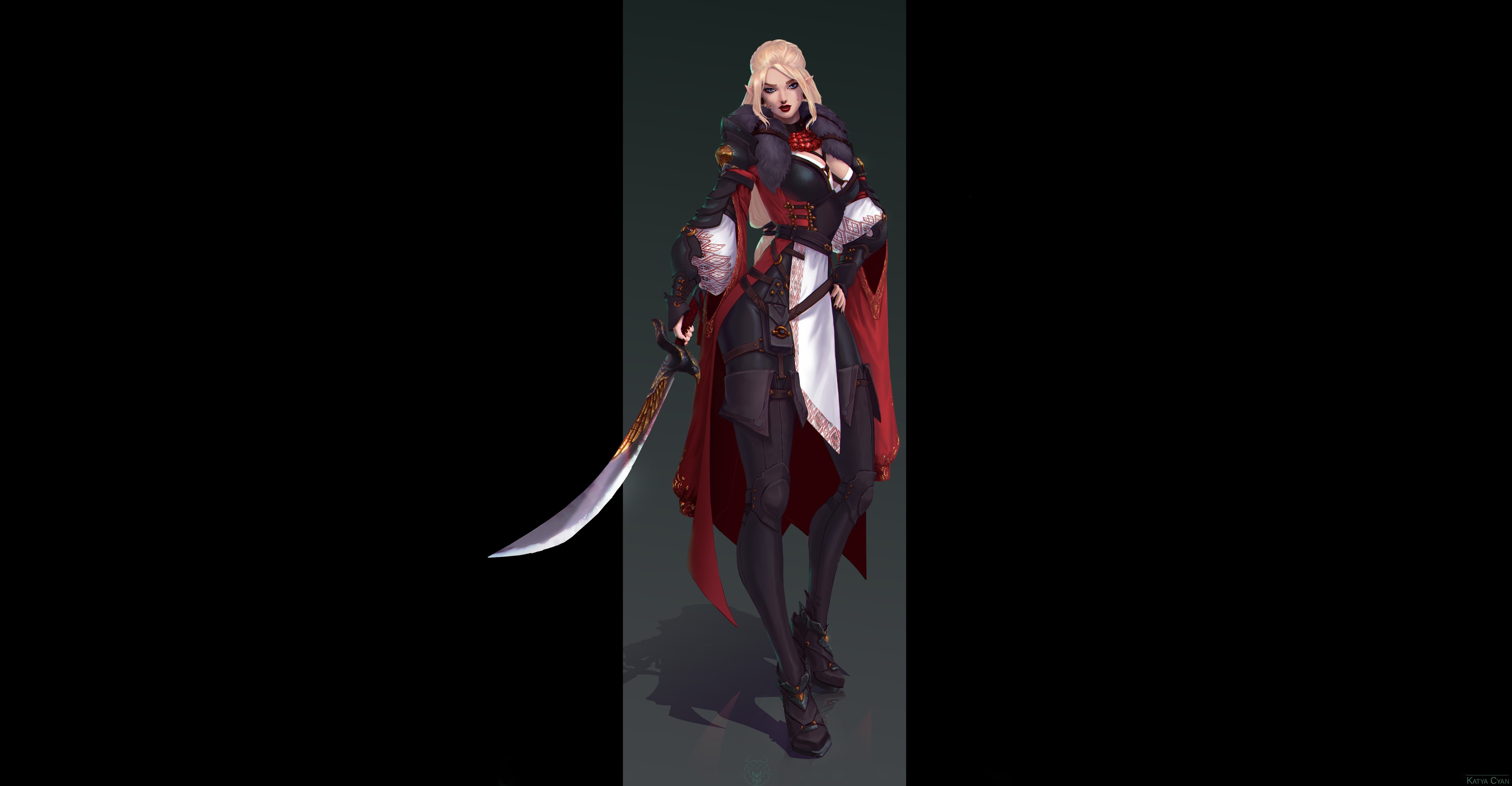Katya Cyan Duchess Knight Warrior with Sabre HD Wallpaper
