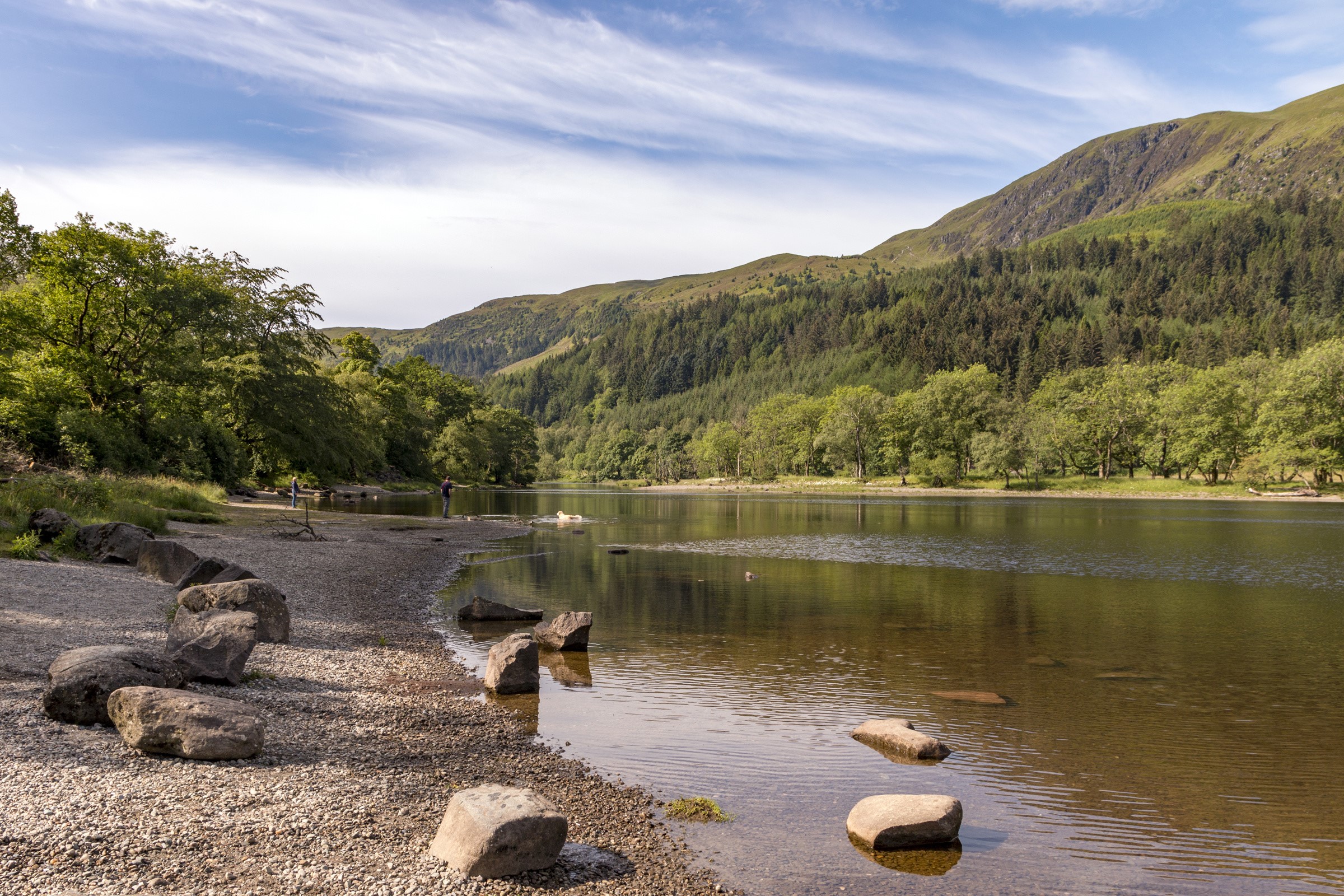 Loch Lubnaig, Scotland with Mountains and Forest HD Wallpaper
