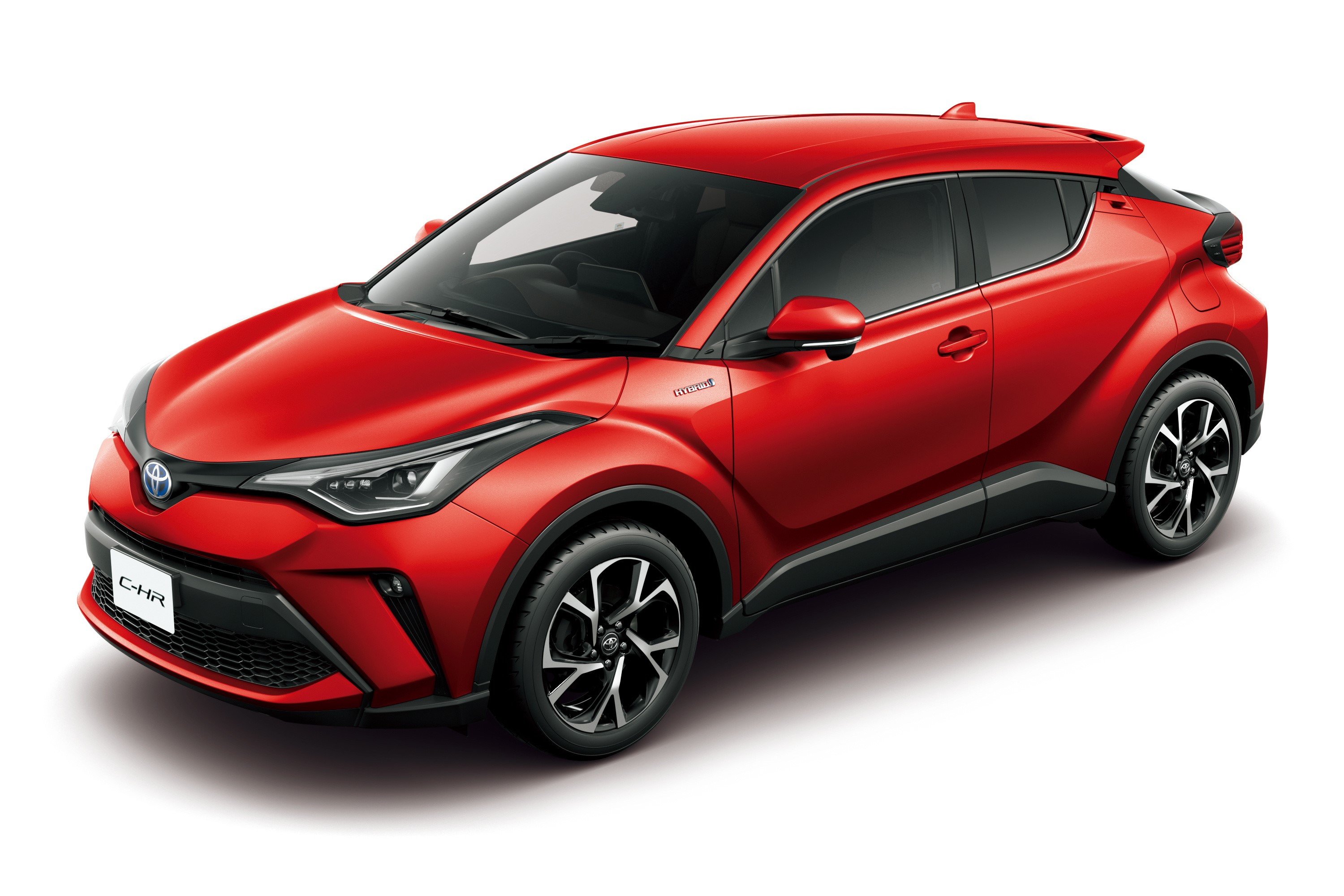 Red 2019 Toyota C-HR Hybrid car HD Wallpaper