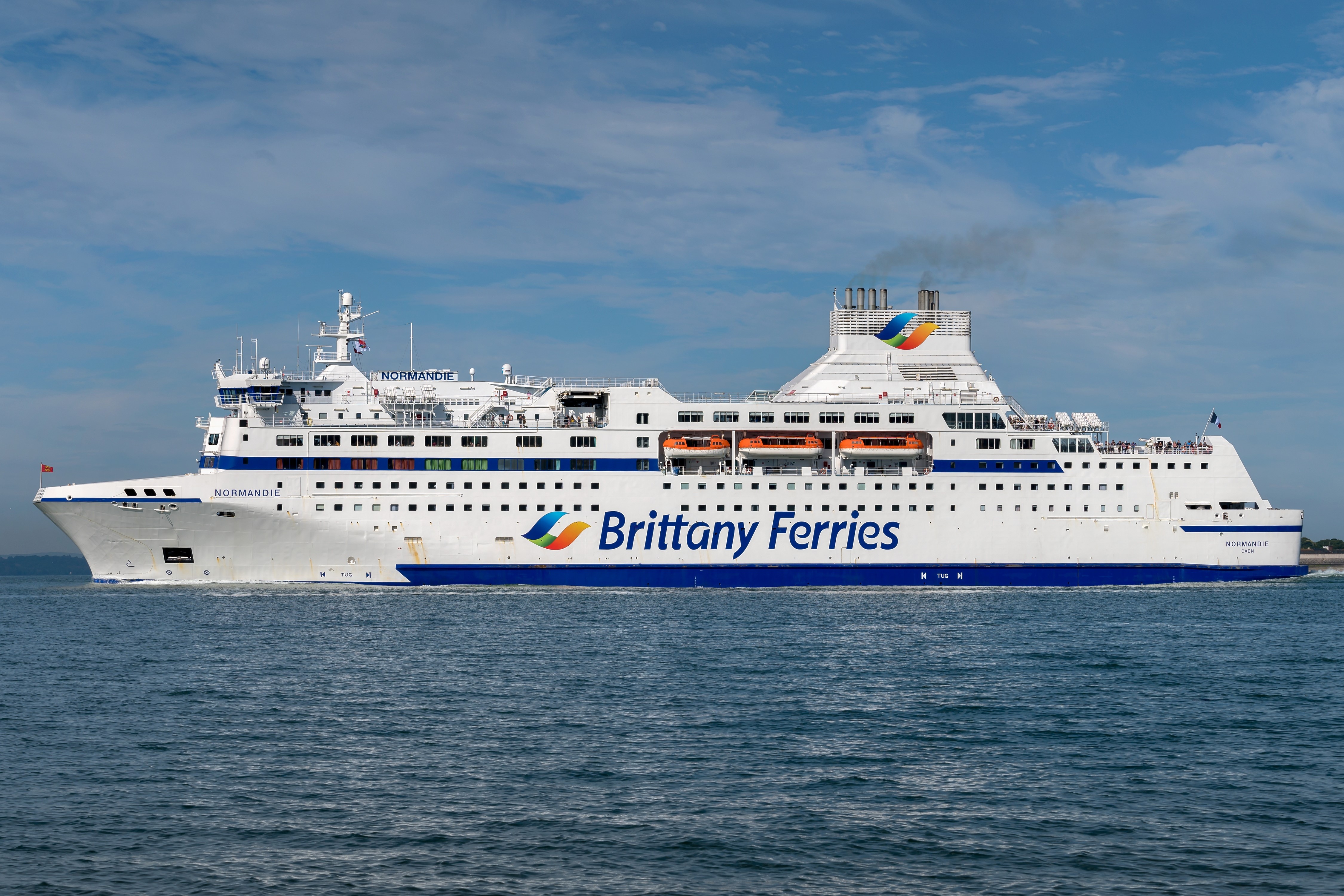 MV Normandie Brittany Ferries ship at sea HD Wallpaper