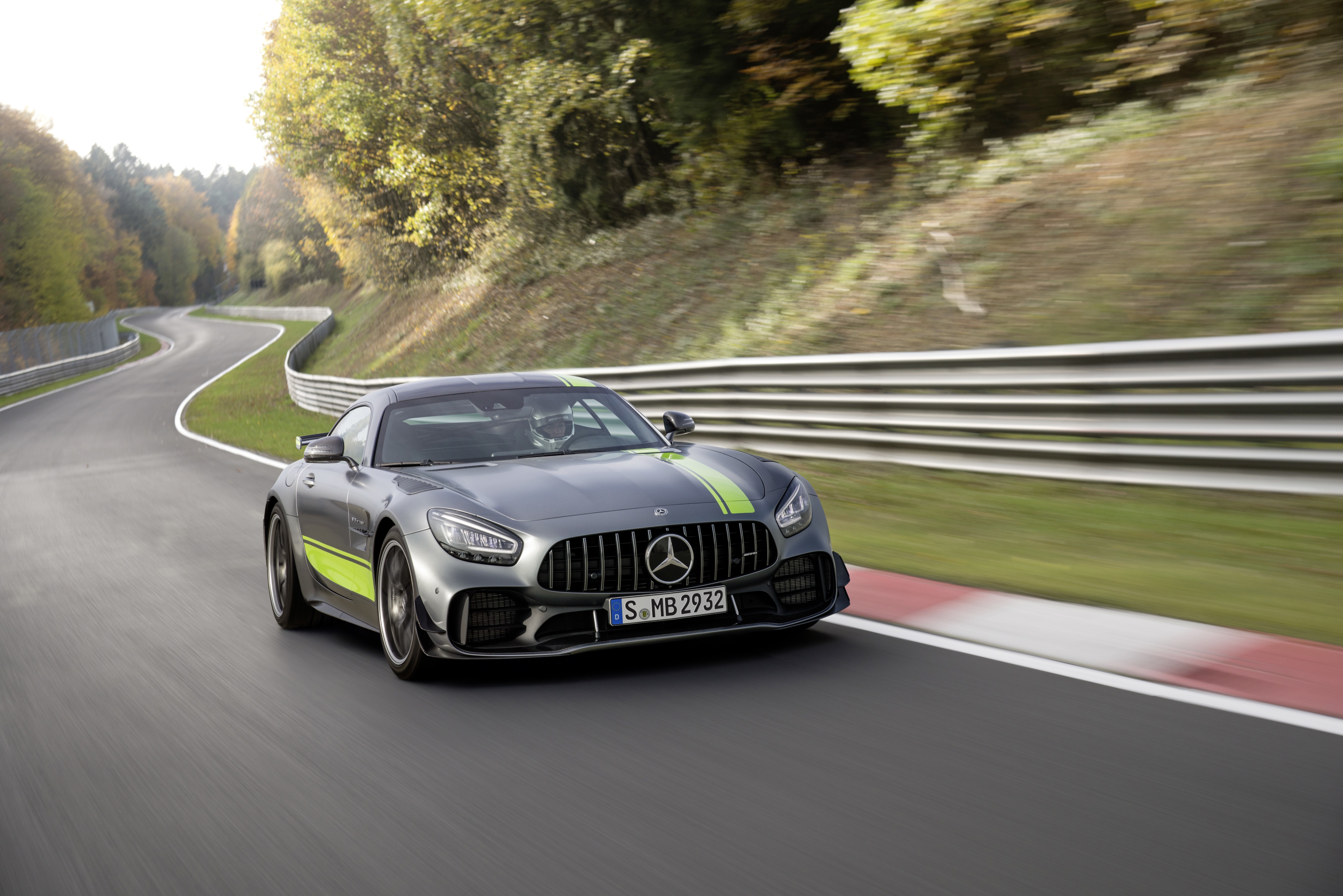 Mercedes-AMG GT R on a race track HD Wallpaper