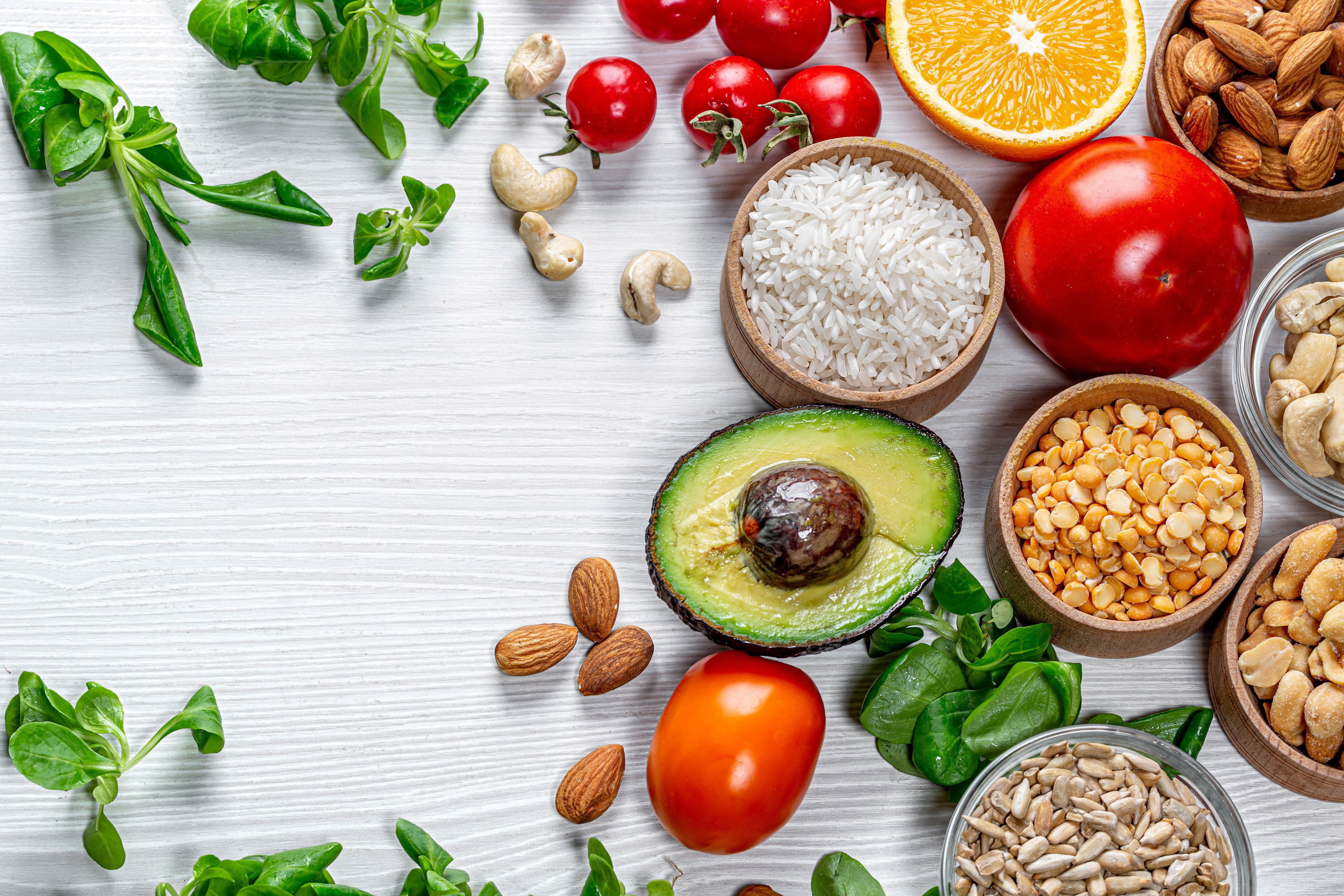 4K Assortment of Healthy Foods and Grains HD Wallpaper