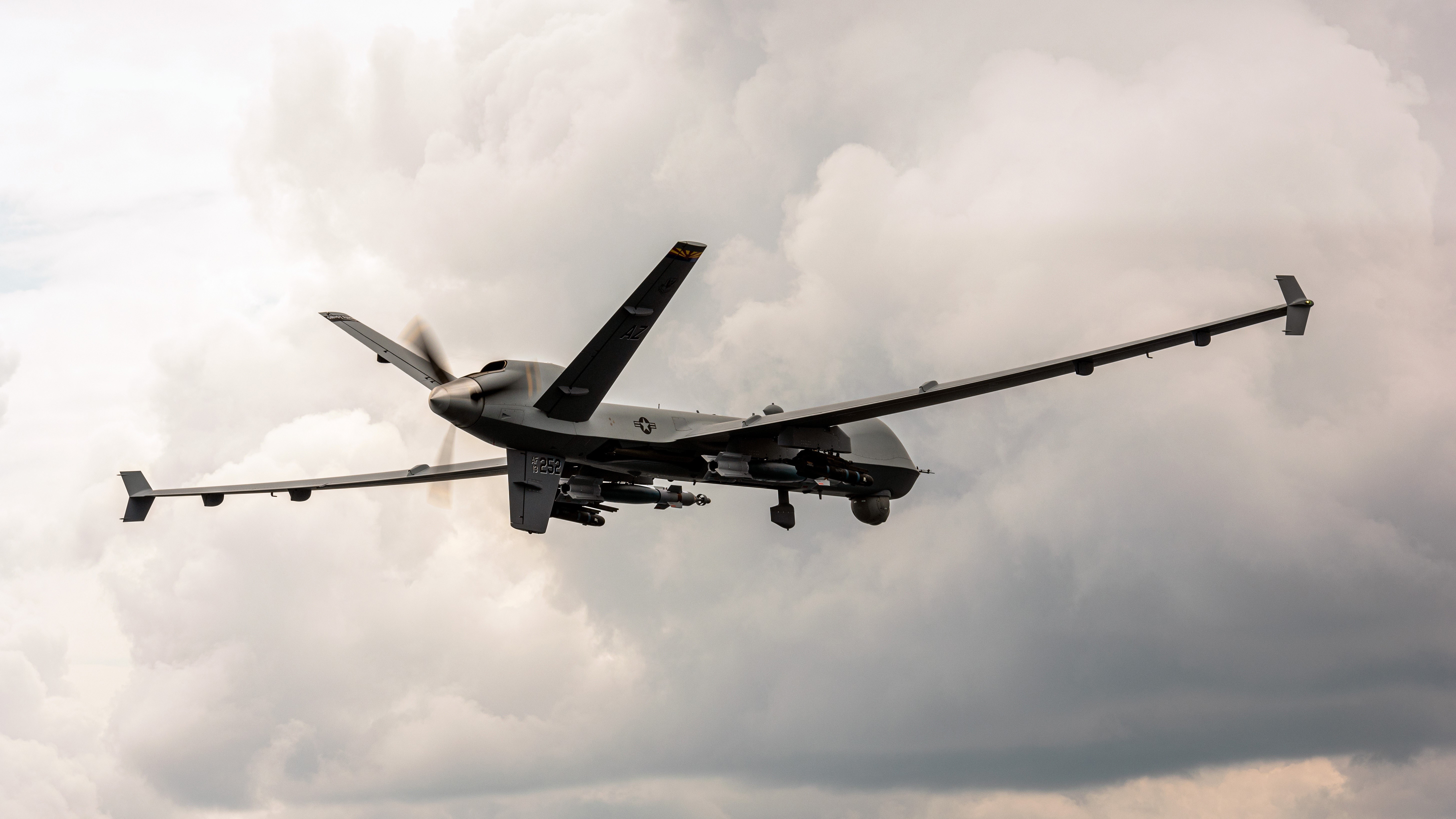 MQ-9 Reaper US Air Force UAV in flight HD Wallpaper
