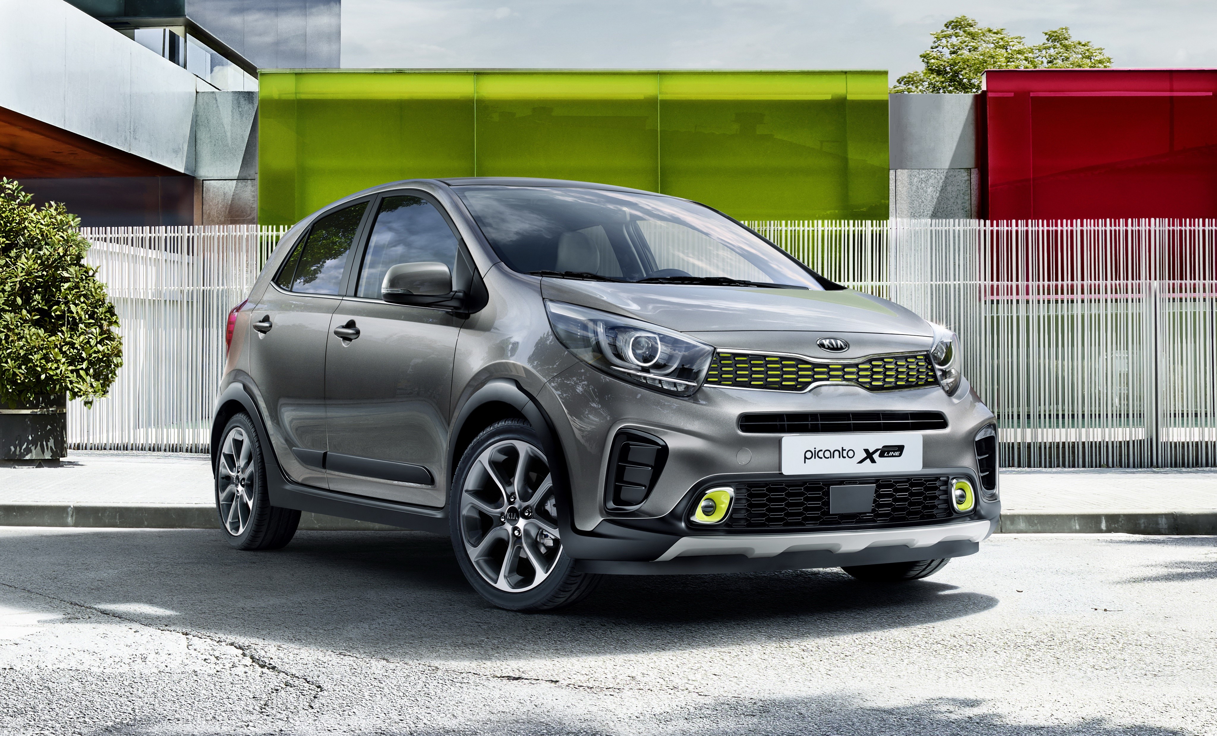 4K 2019 Kia Picanto X-Line Metallic Grey HD Wallpaper