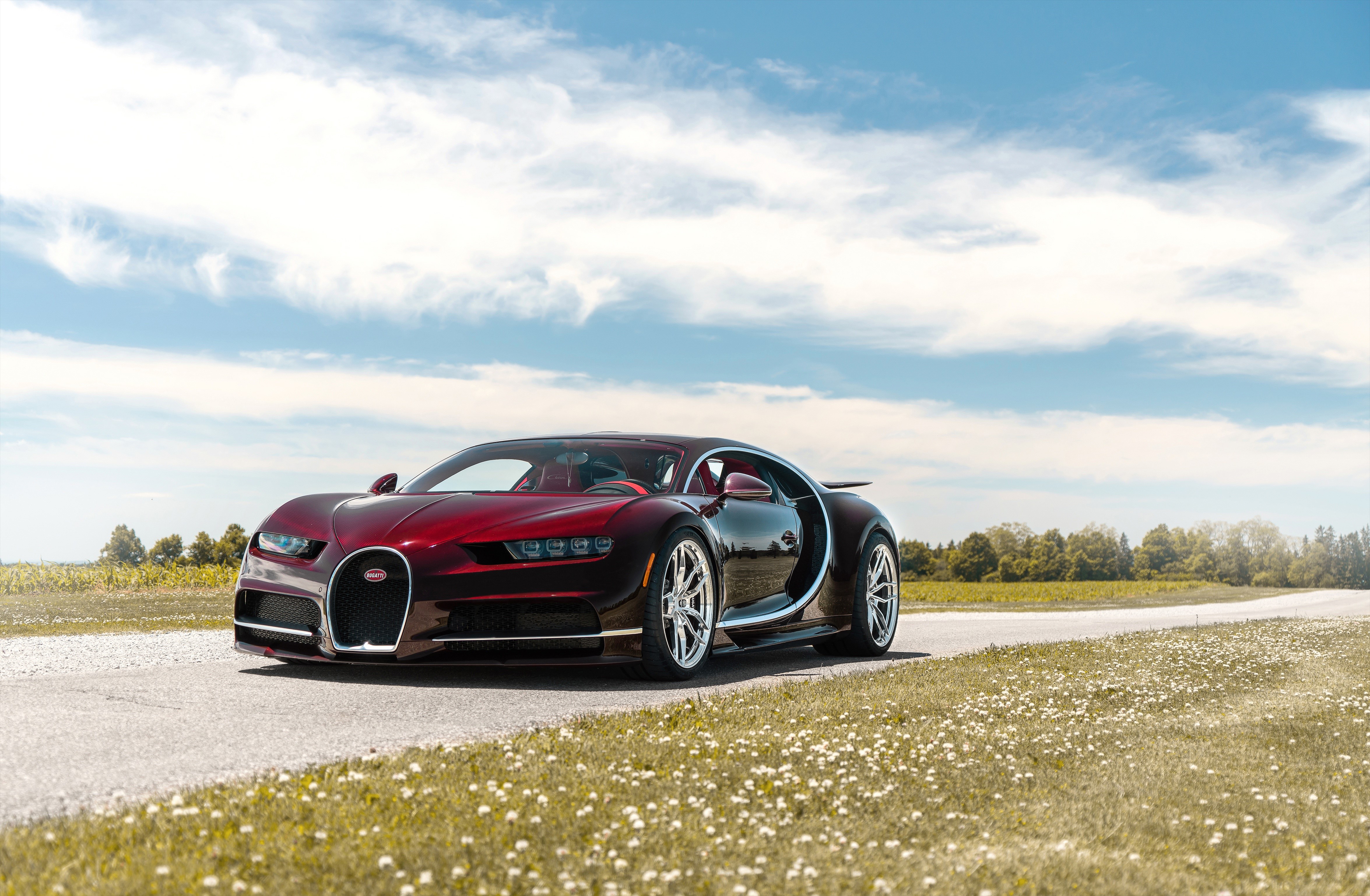 Bugatti Chiron ANRKY Wine Color HD Wallpaper