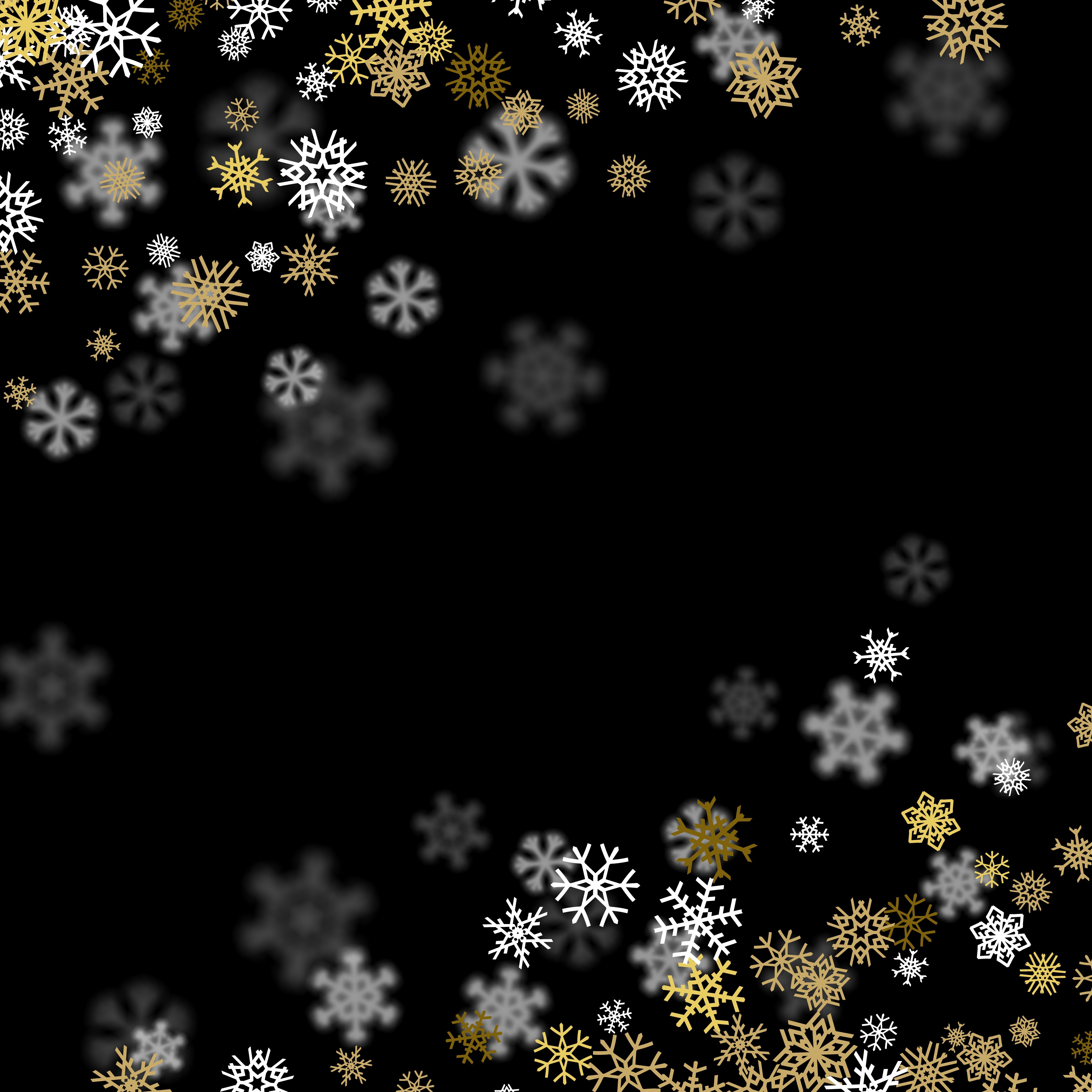 Snowflakes on a black background HD Wallpaper