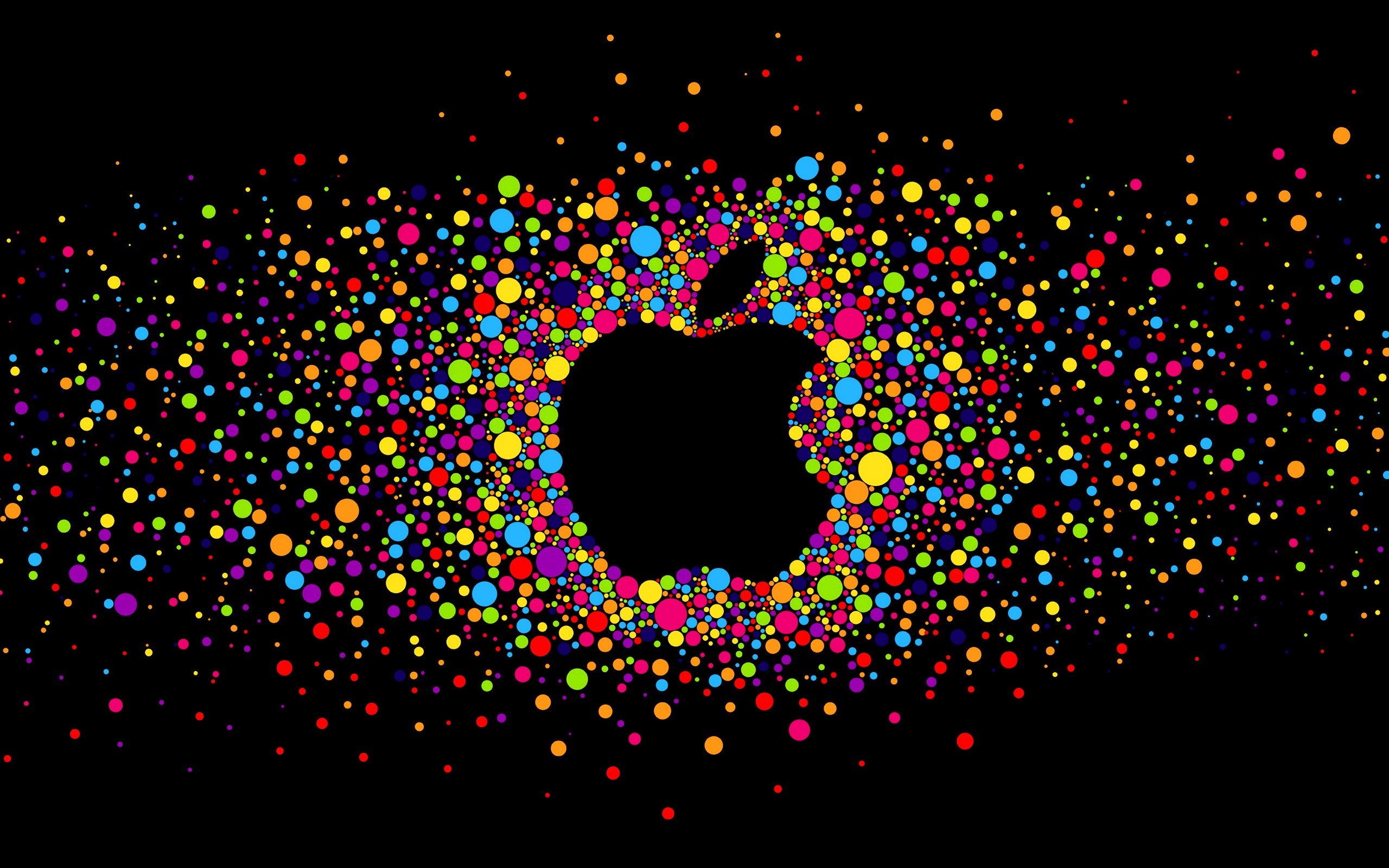 Apple Logo made of colorful confetti HD Wallpaper