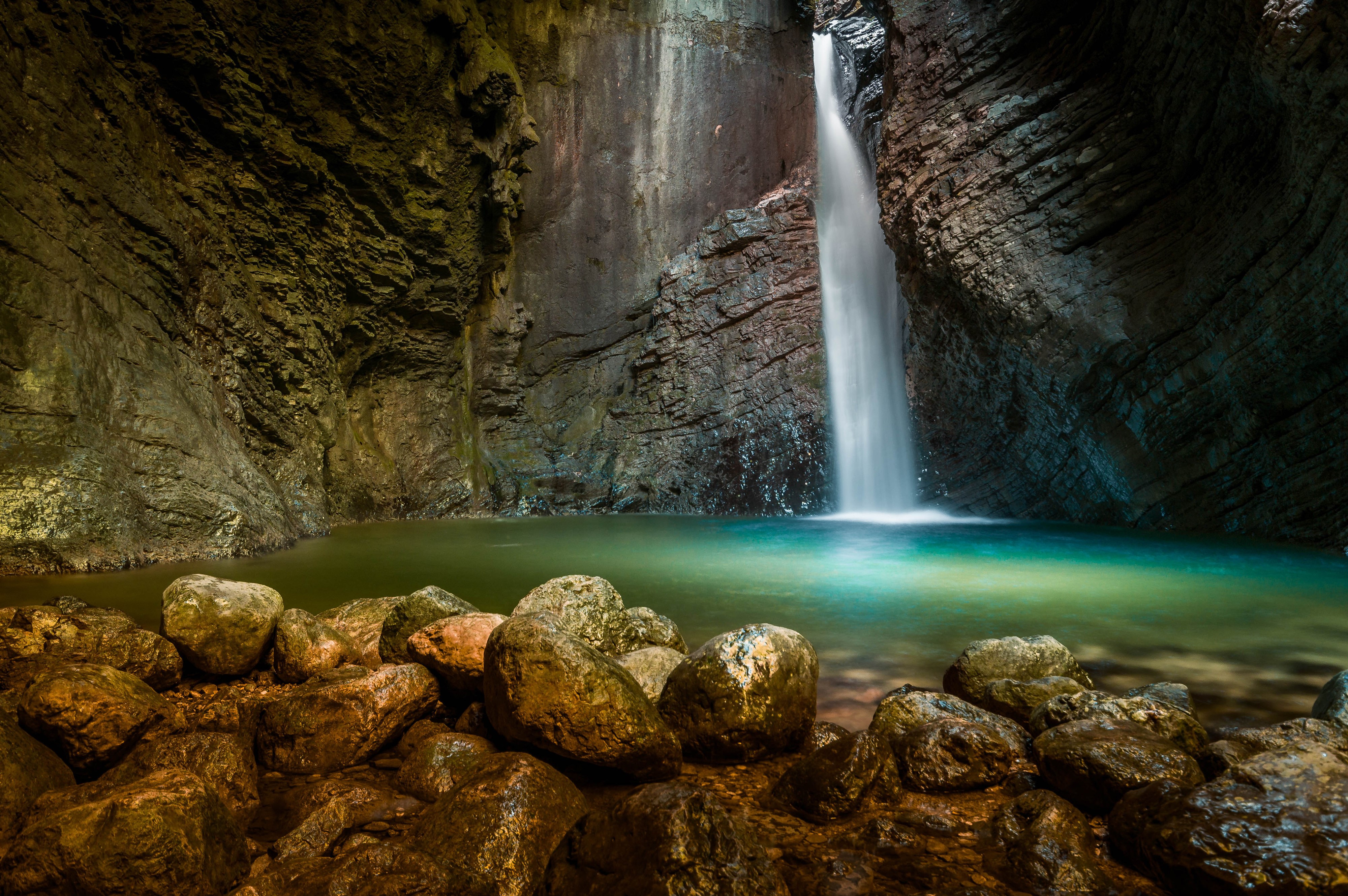 4K Kozjak Waterfall in Slovenia HD Wallpaper