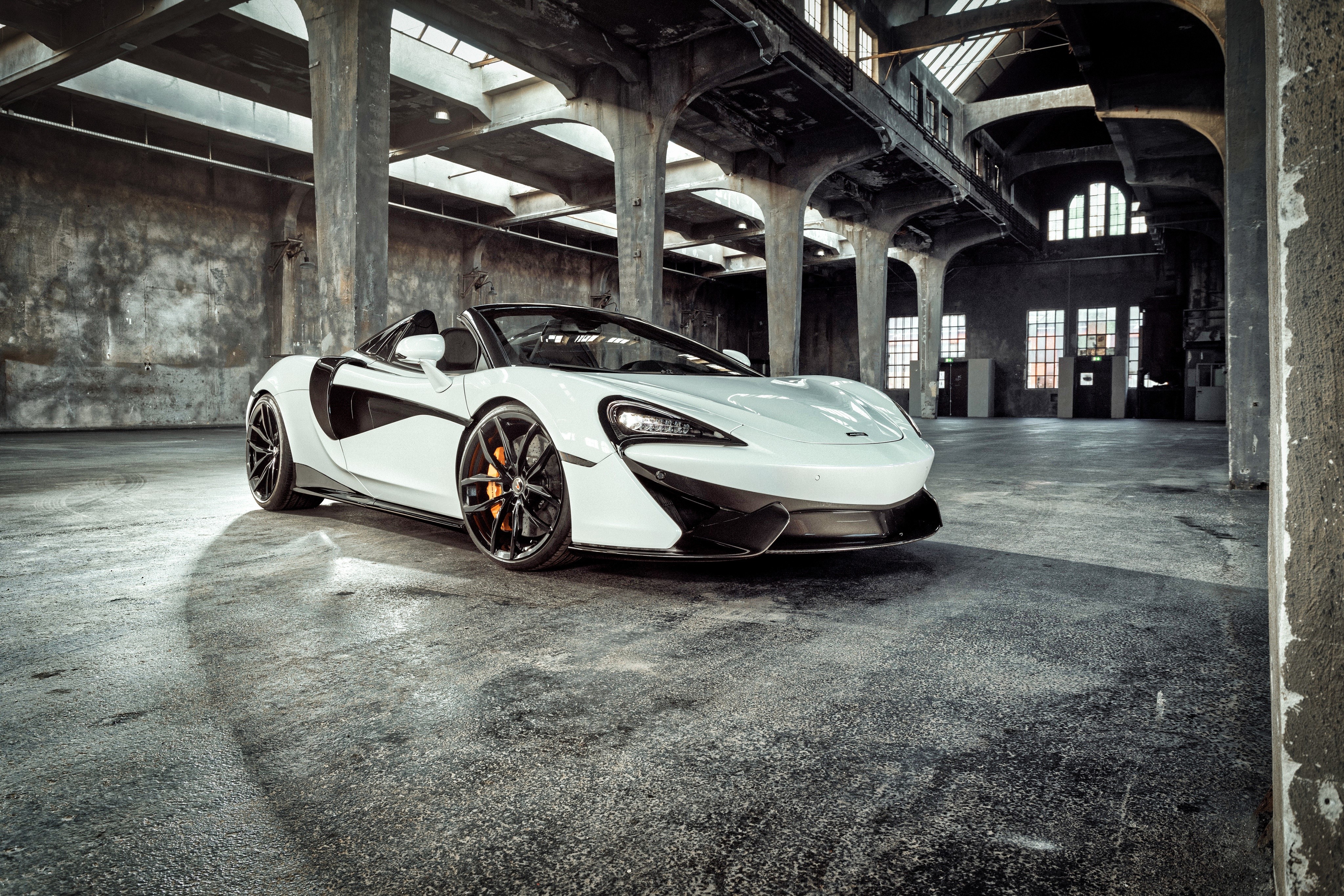 White McLaren 570S Spider Novitec Roadster HD Wallpaper