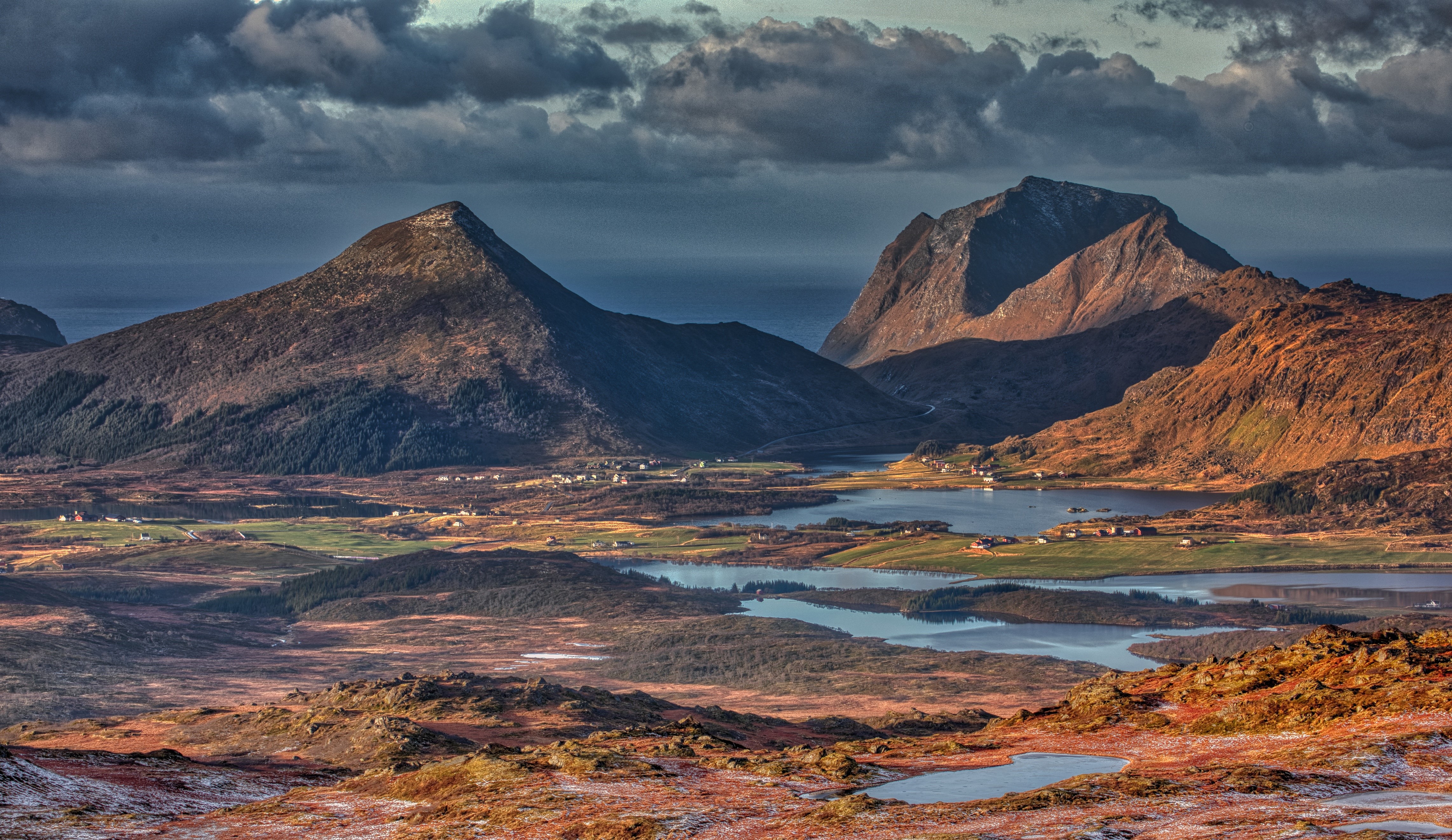 4K Justadtinden Lofoten Mountains Scenery Norway HD Wallpaper