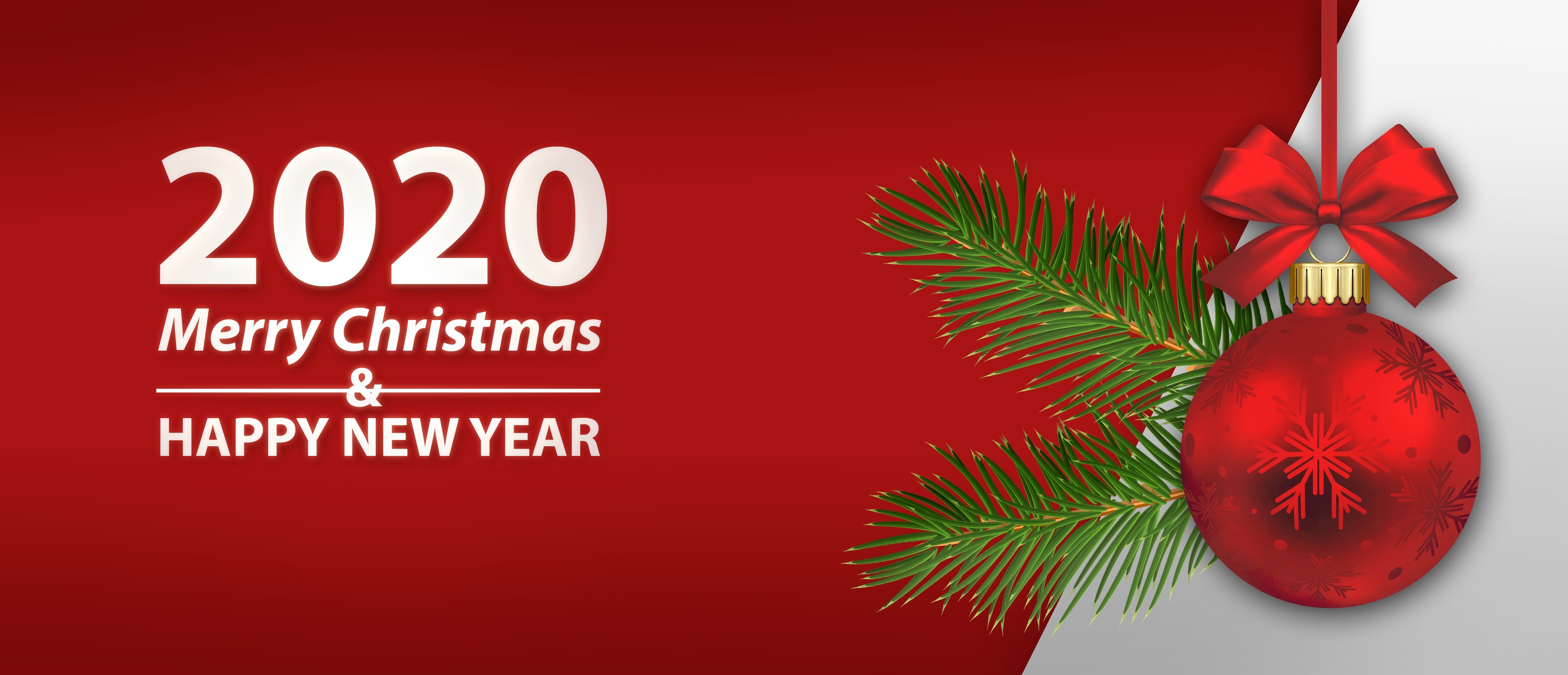 Christmas 2020 Merry Christmas & Happy New Year HD Wallpaper