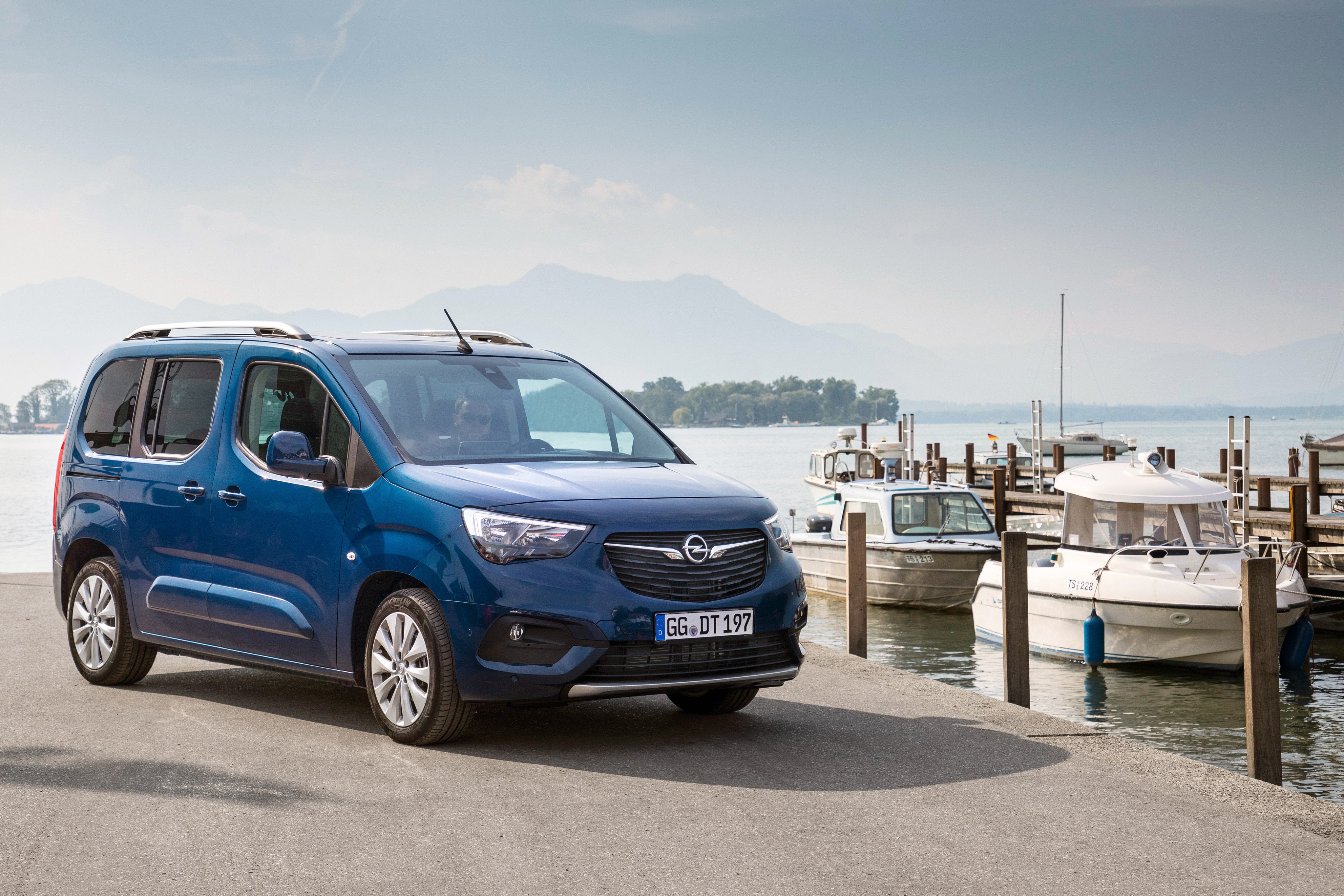 Blue Opel Combo Life Minivan by the Water HD Wallpaper