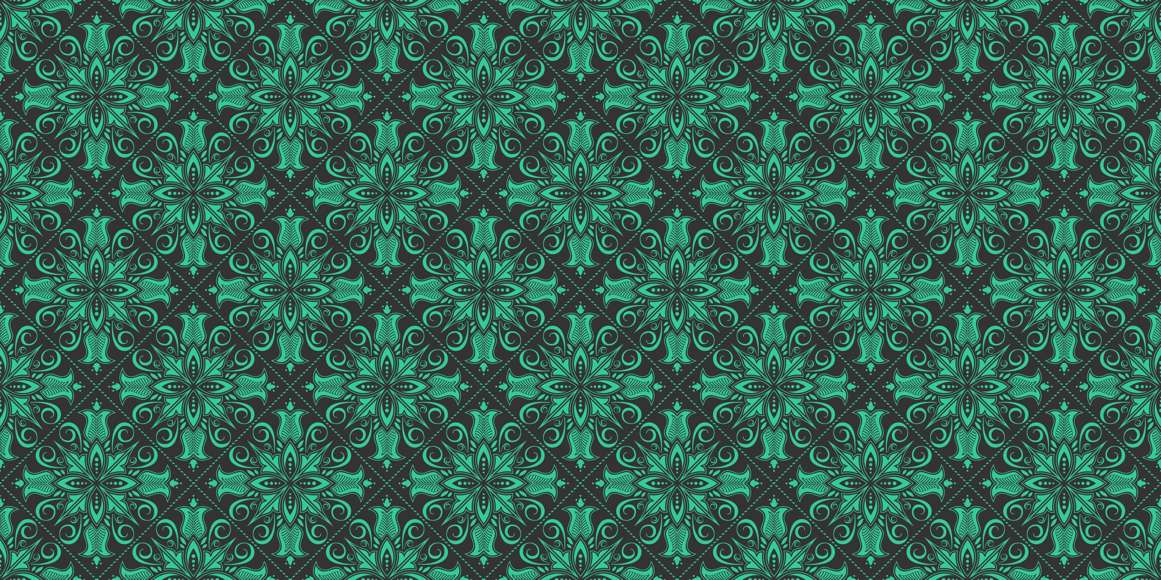 Green Tracery Texture Pattern HD Wallpaper