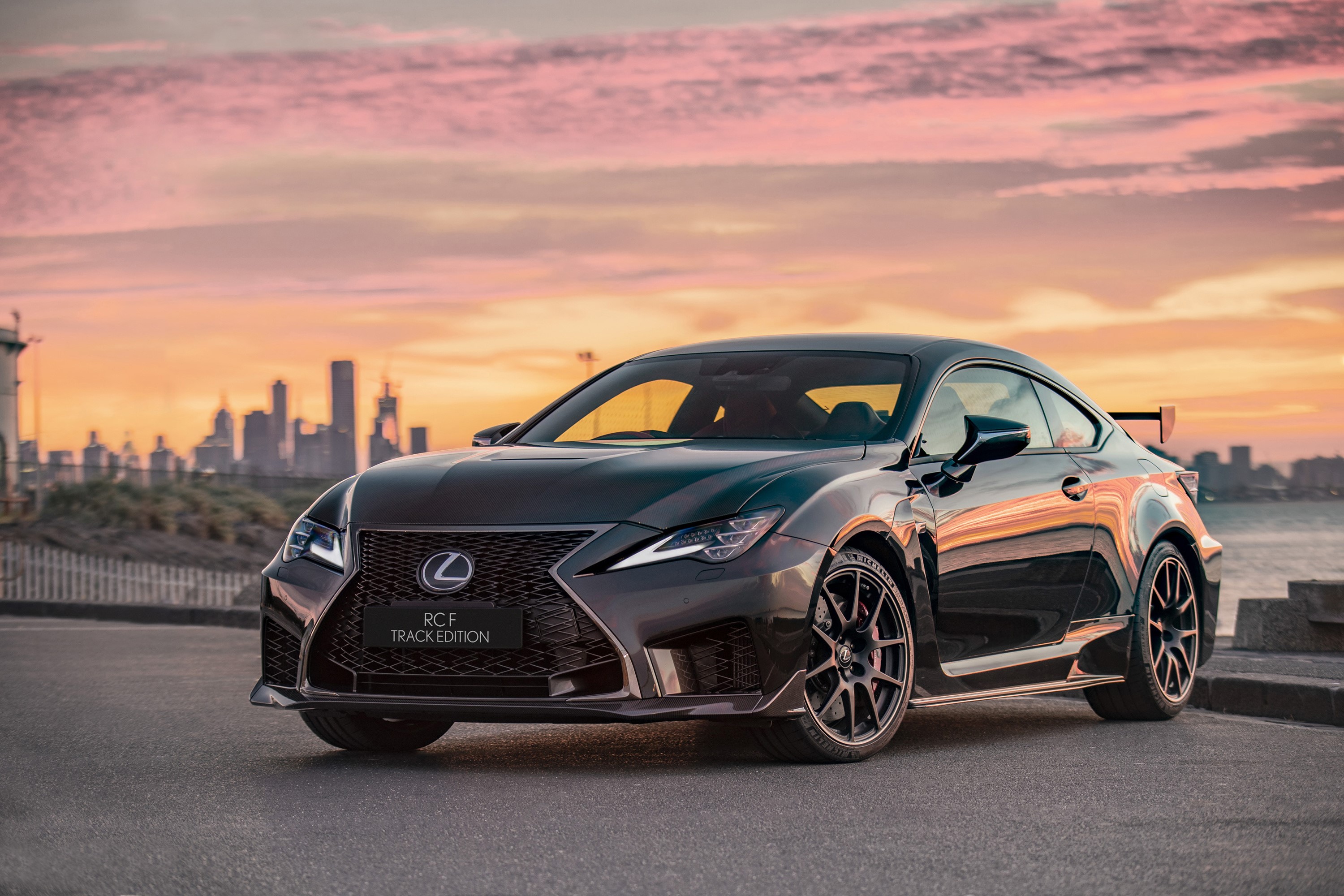 2019 Lexus RC F Track Edition Coupe at Sunset HD Wallpaper