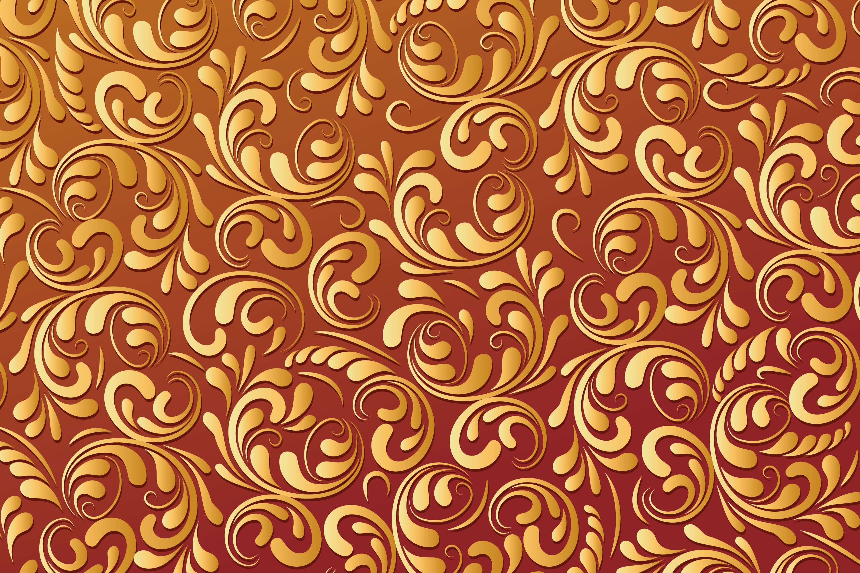 Golden floral tracery texture HD Wallpaper