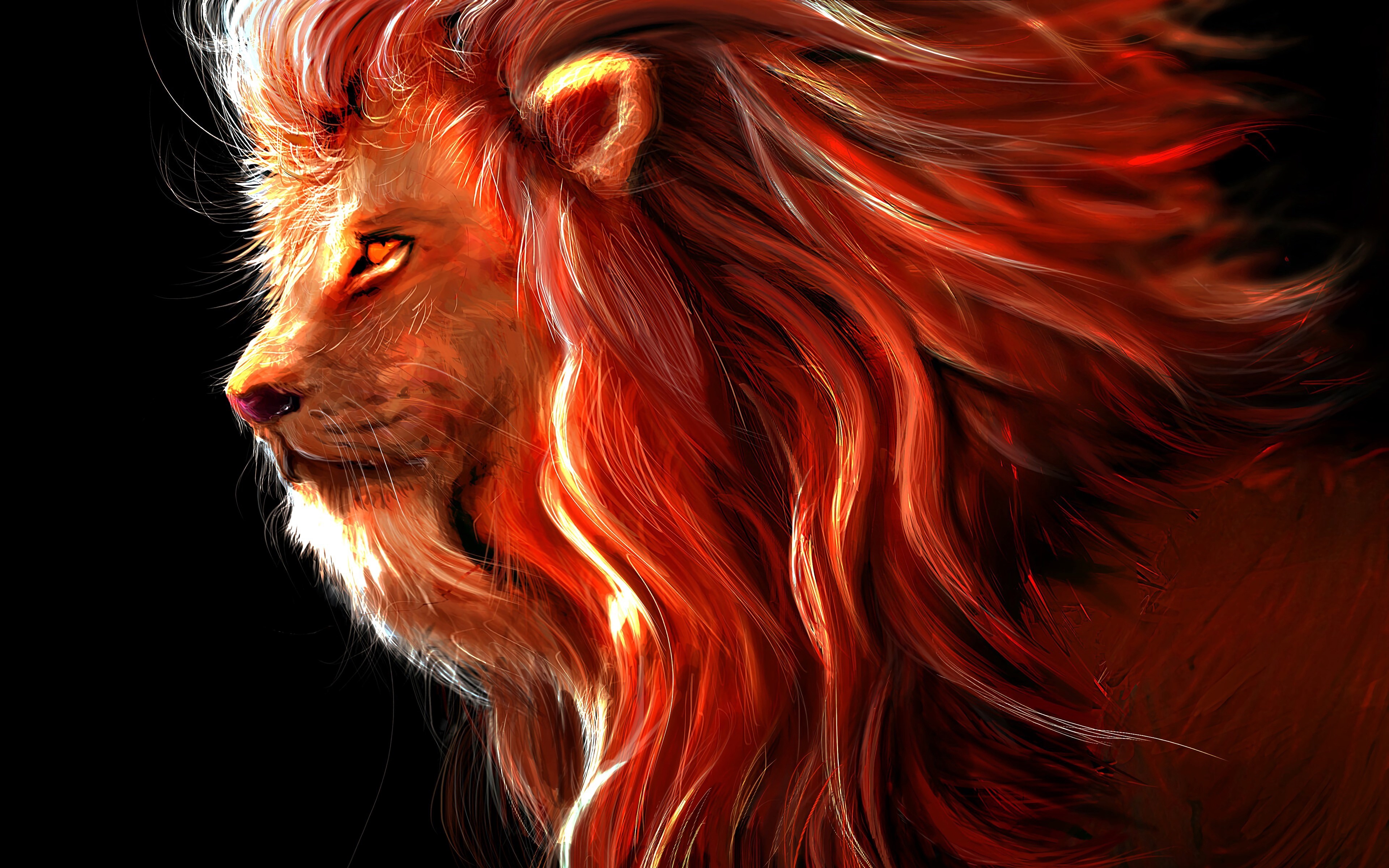 4K Lion Painting Art HD Wallpaper