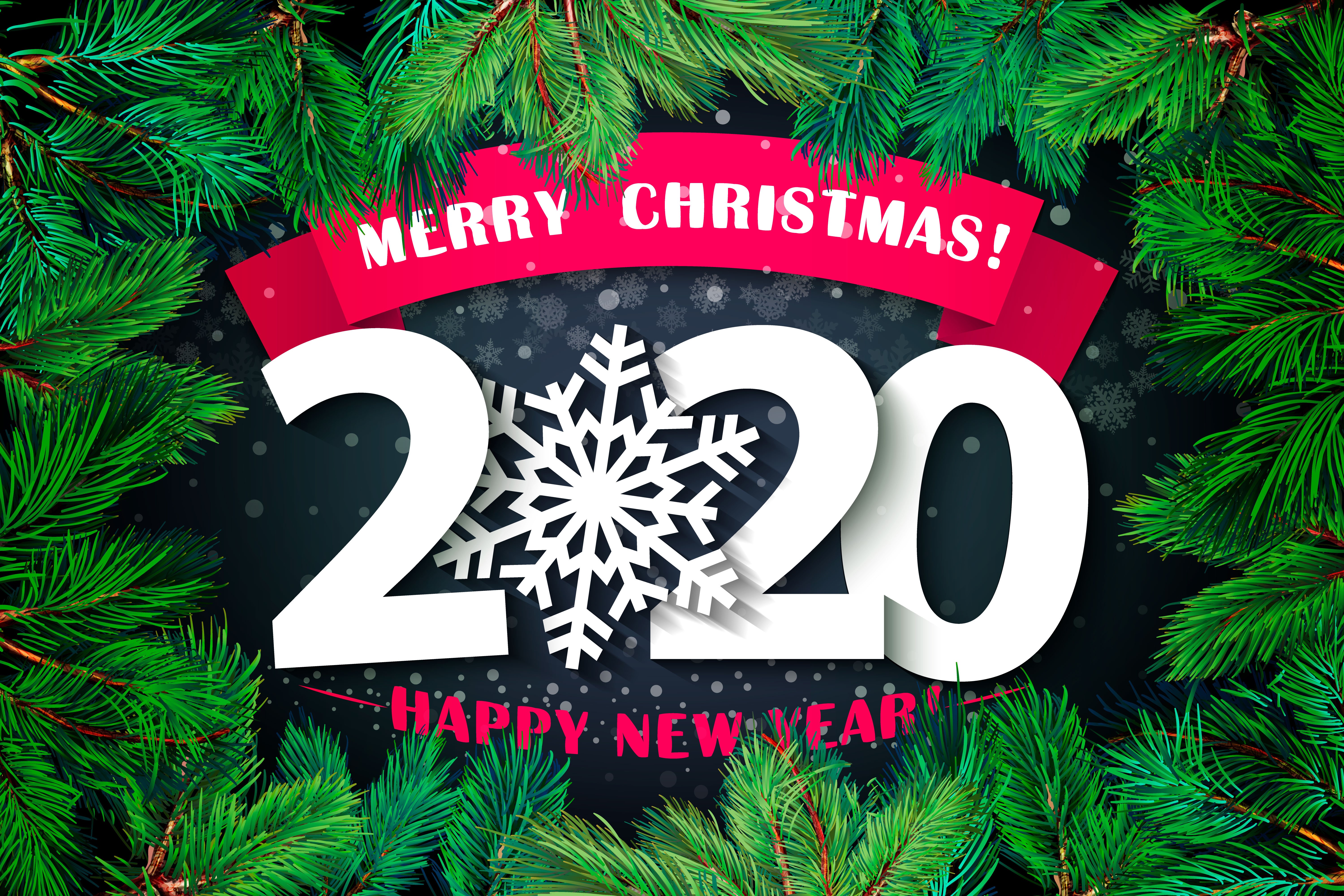 Merry Christmas 2020 Happy New Year HD Wallpaper