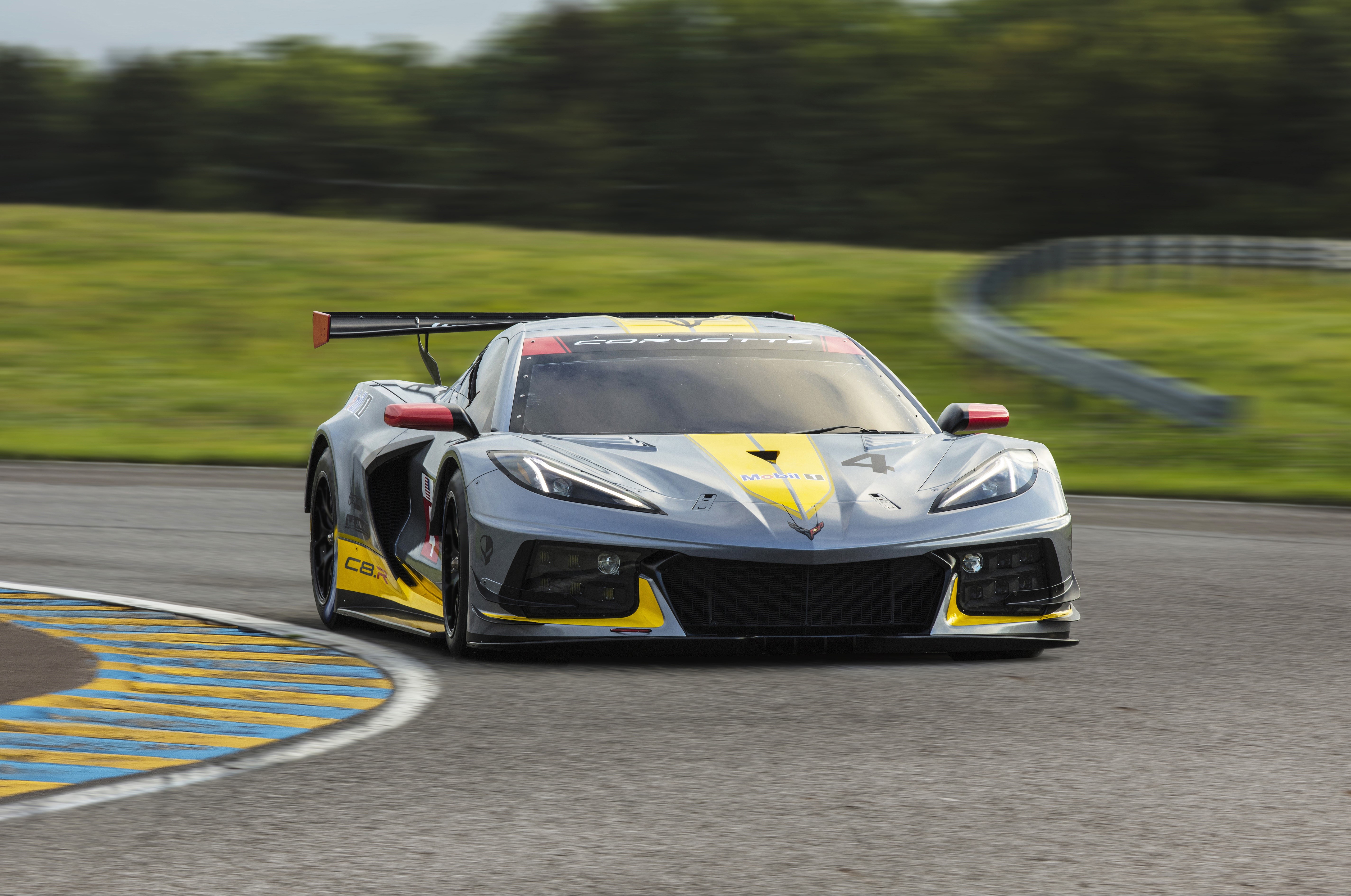 Chevrolet Corvette C8.R race car on track HD Wallpaper