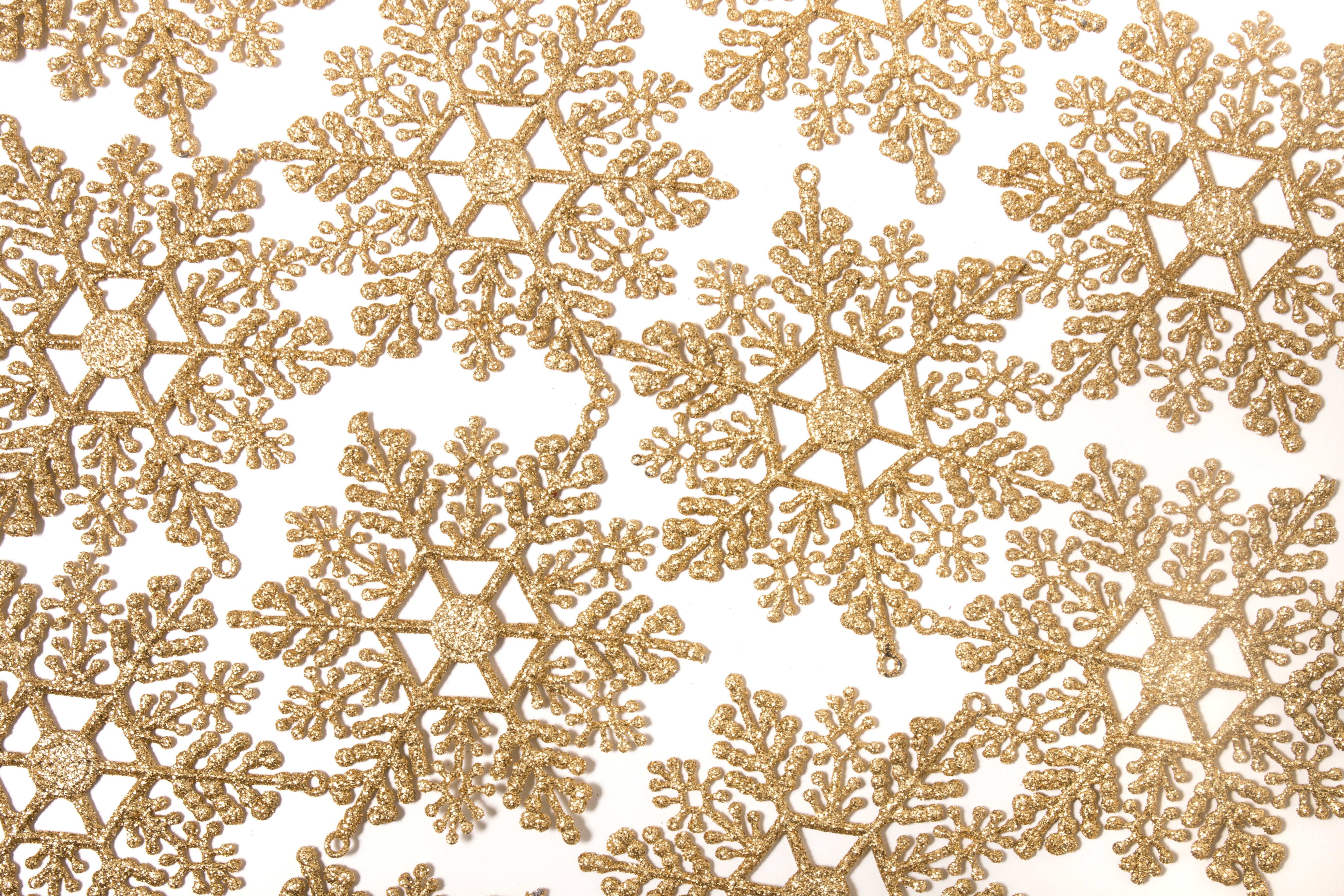 Gold glitter snowflakes texture HD Wallpaper