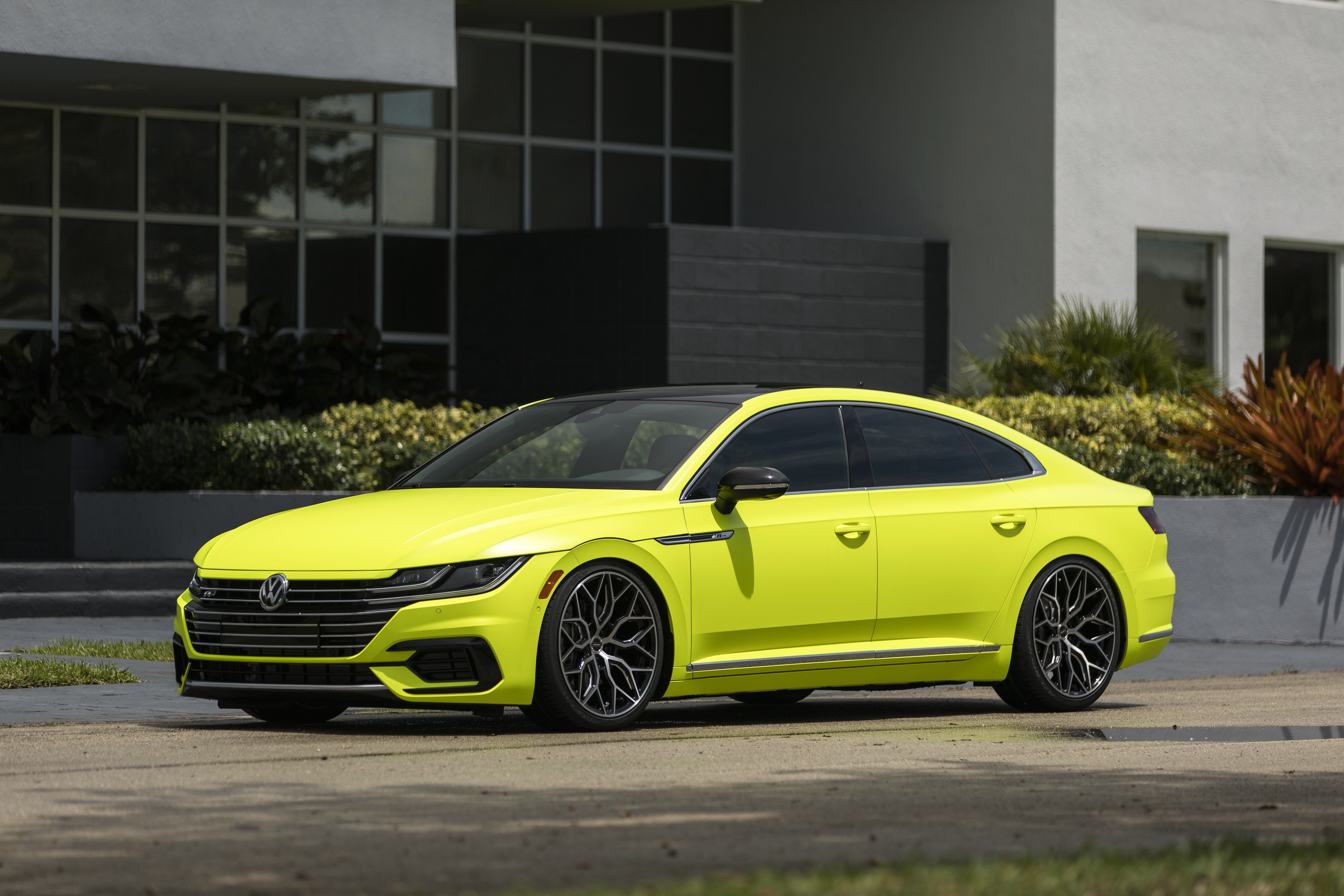 Yellow Volkswagen Arteon R-Line Highlight Concept 2018 HD Wallpaper