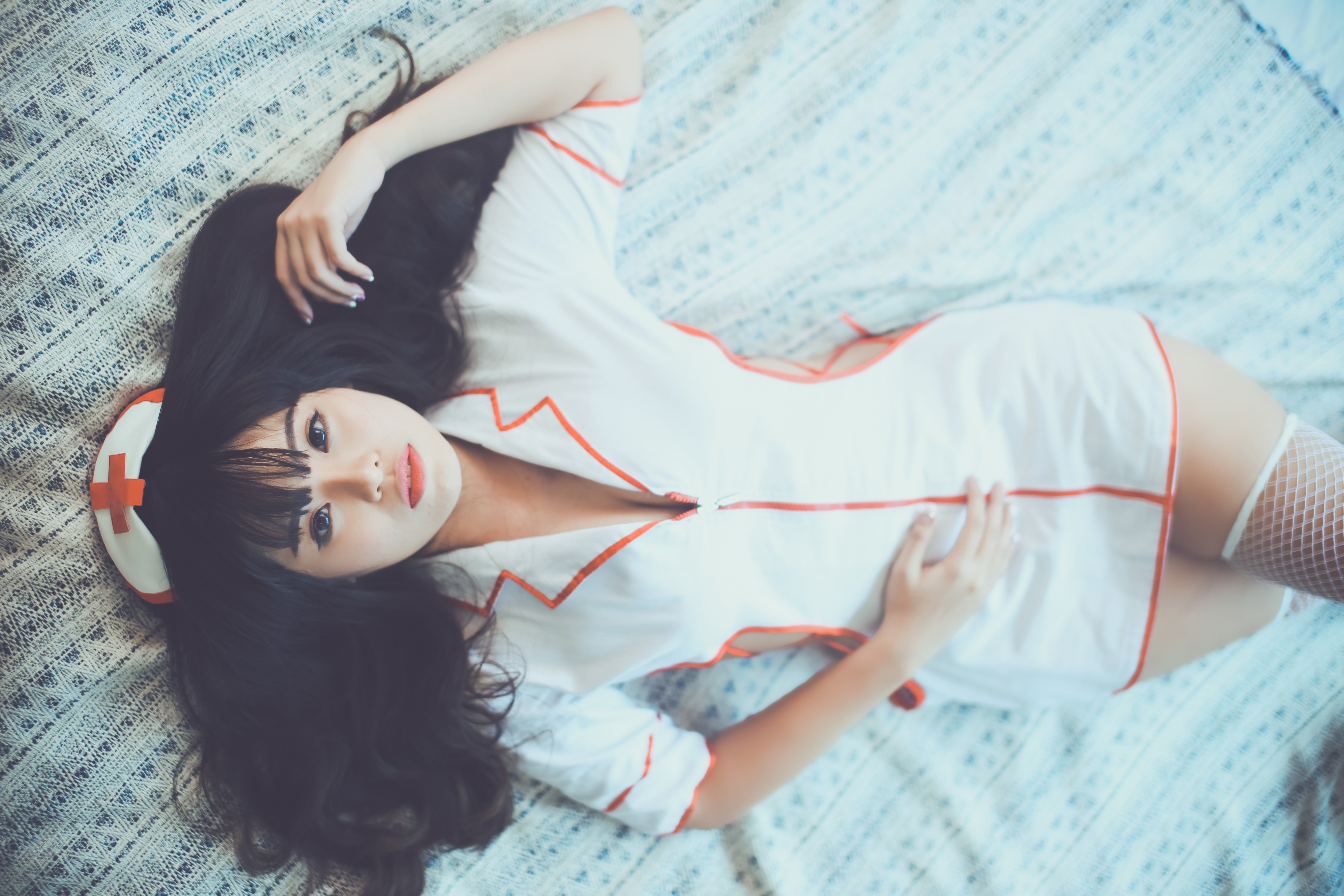 4K Asian Nurse Costume Portrait HD Wallpaper