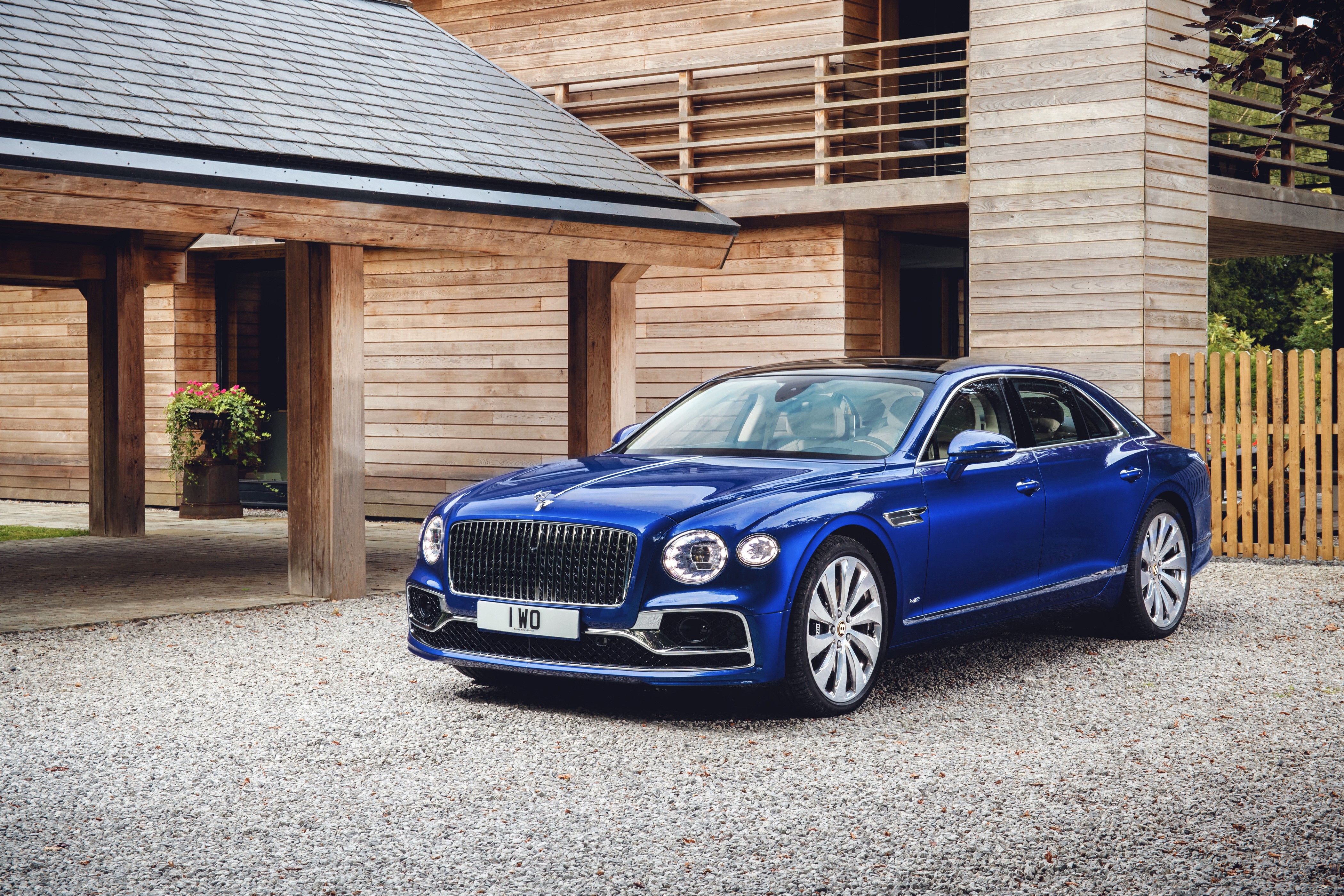 Blue Bentley Flying Spur First Edition 4K HD Wallpaper