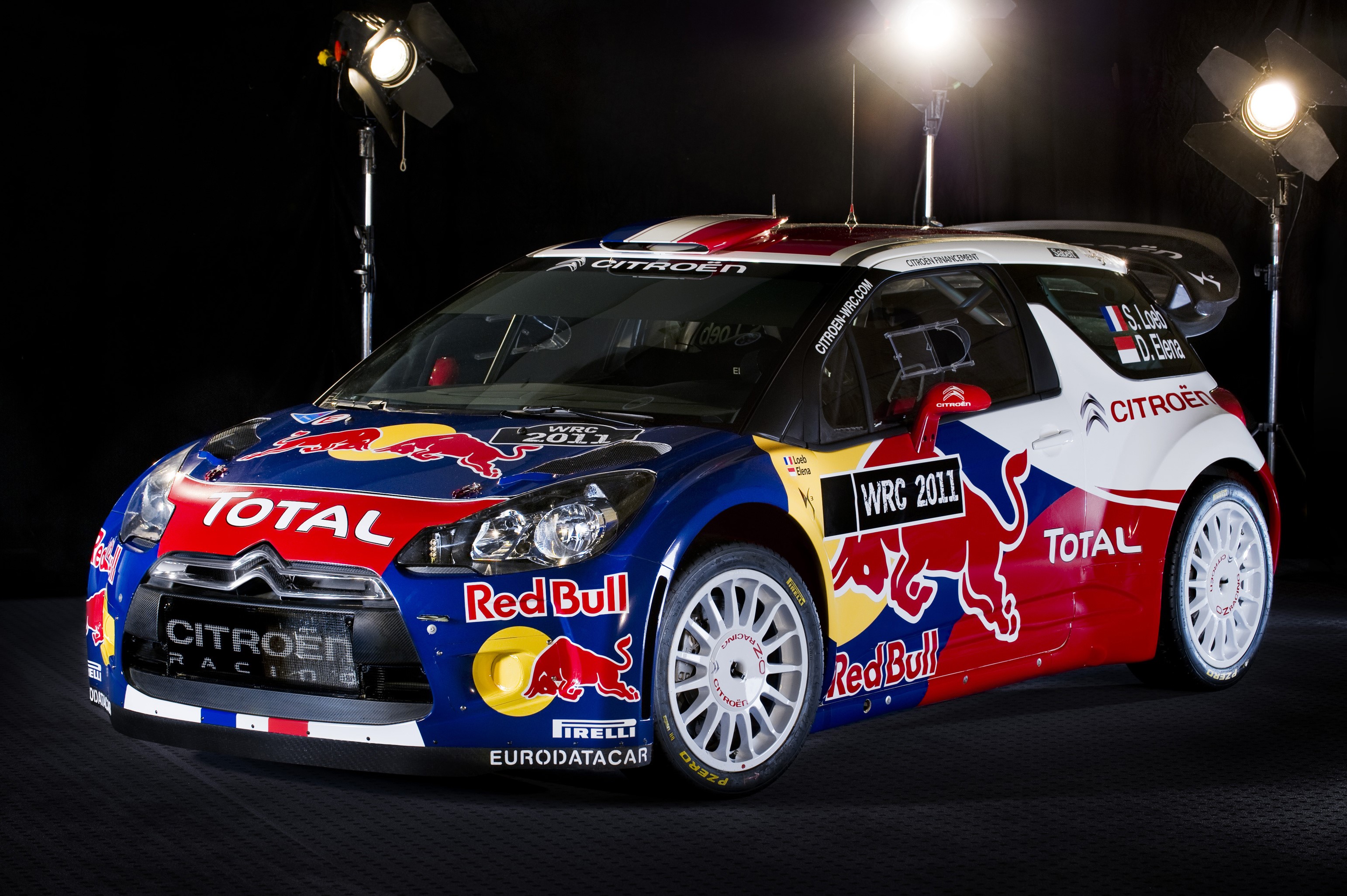 Citroen DS3 WRC 2011 Loeb Elena Red Bull Total HD Wallpaper
