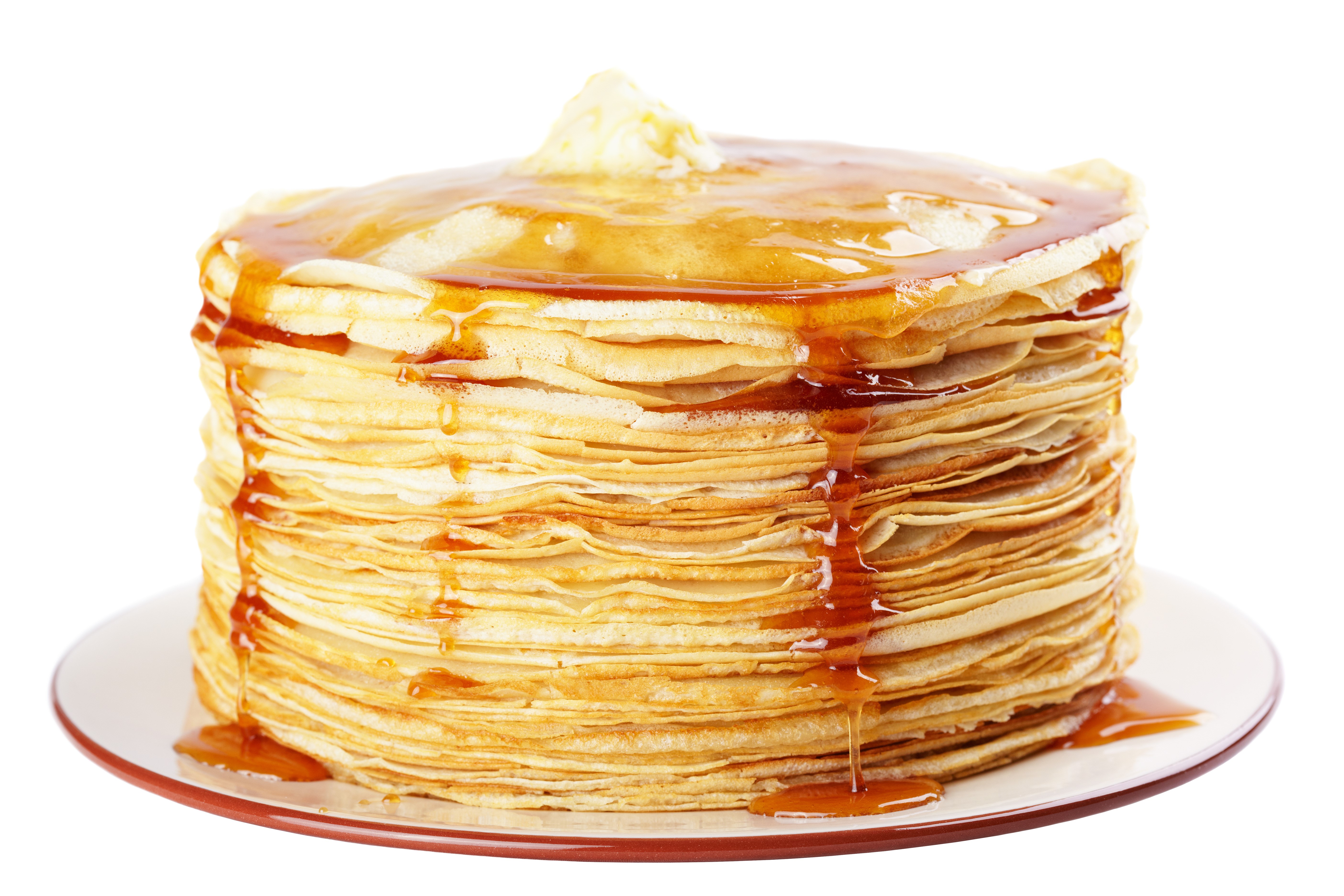 Stack of Pancakes with Honey and Butter HD Wallpaper