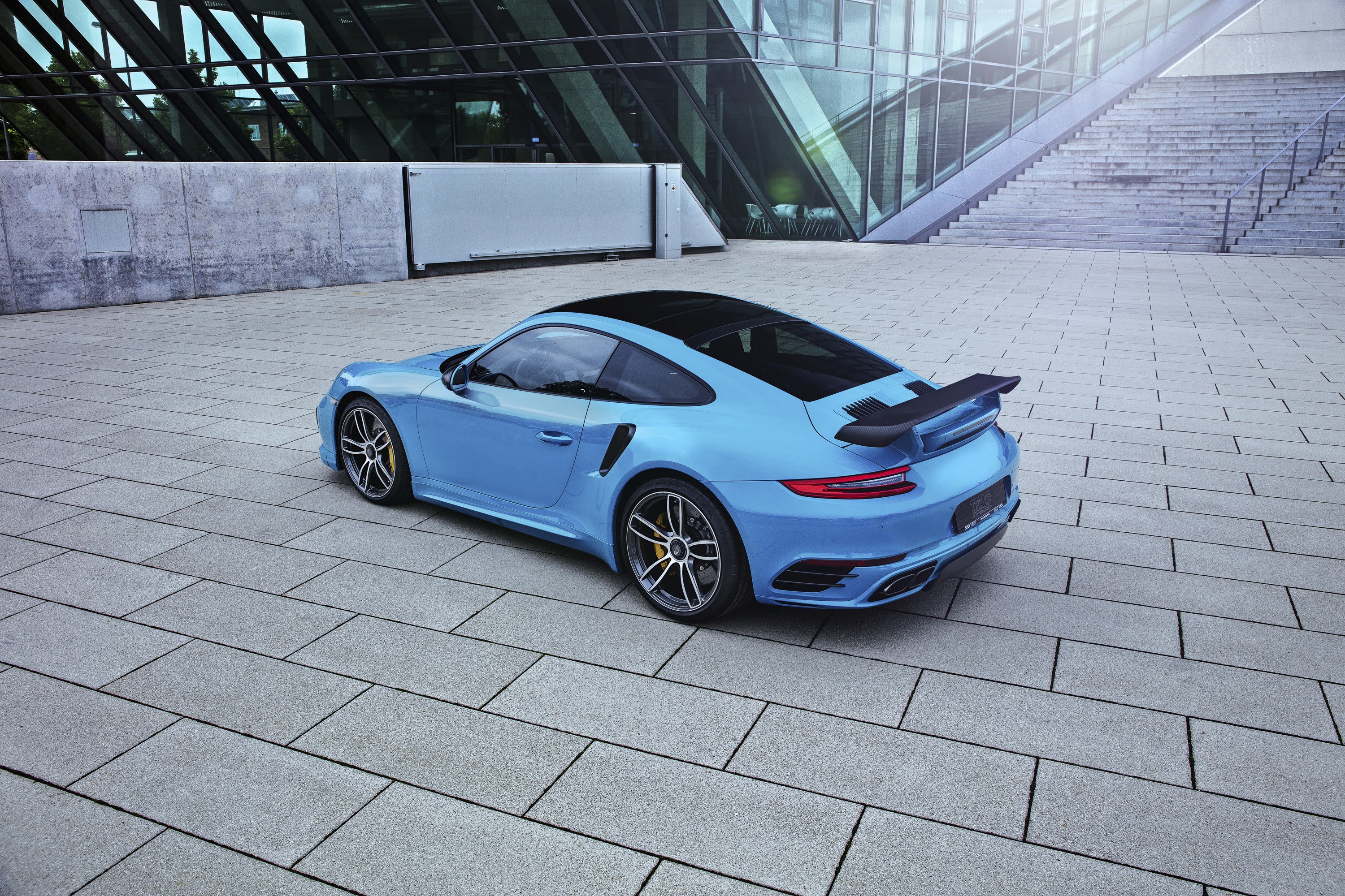 Light Blue Porsche 911 Turbo TechArt Coupe HD Wallpaper
