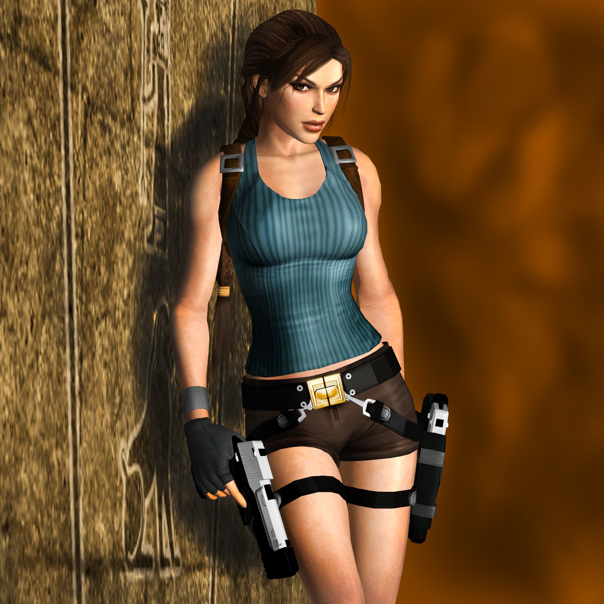 Lara Croft from Tomb Raider holding pistols HD Wallpaper