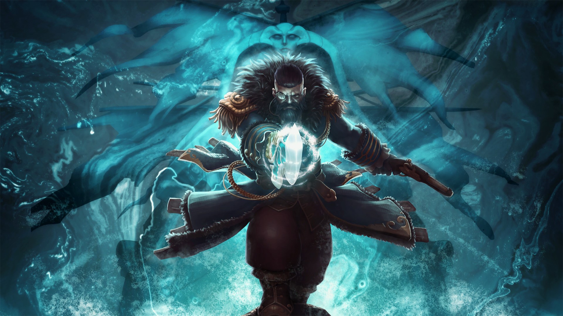 Kunkka from DOTA 2 holding a crystal HD Wallpaper