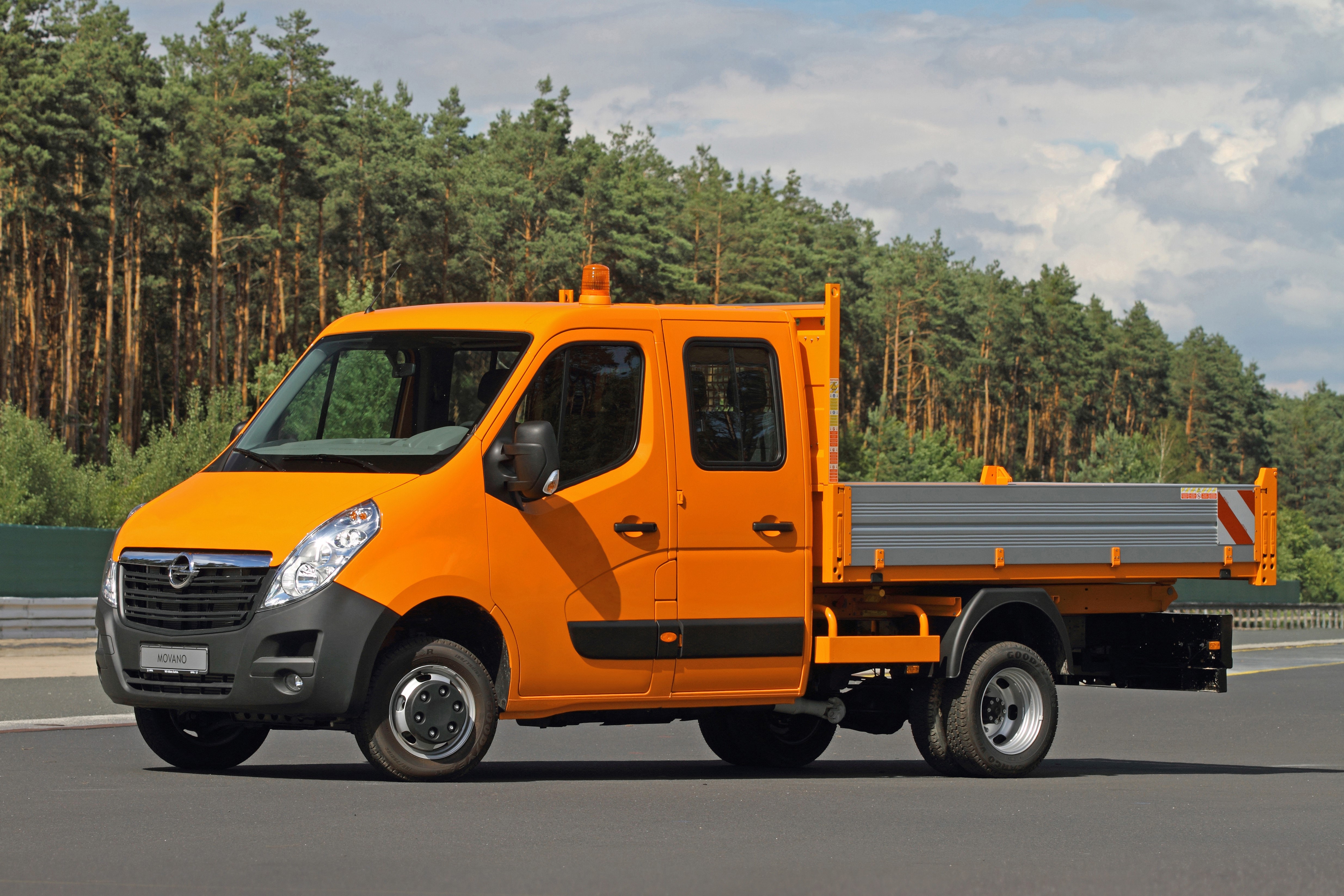 Orange Opel Movano Double Cab Chassis Truck HD Wallpaper