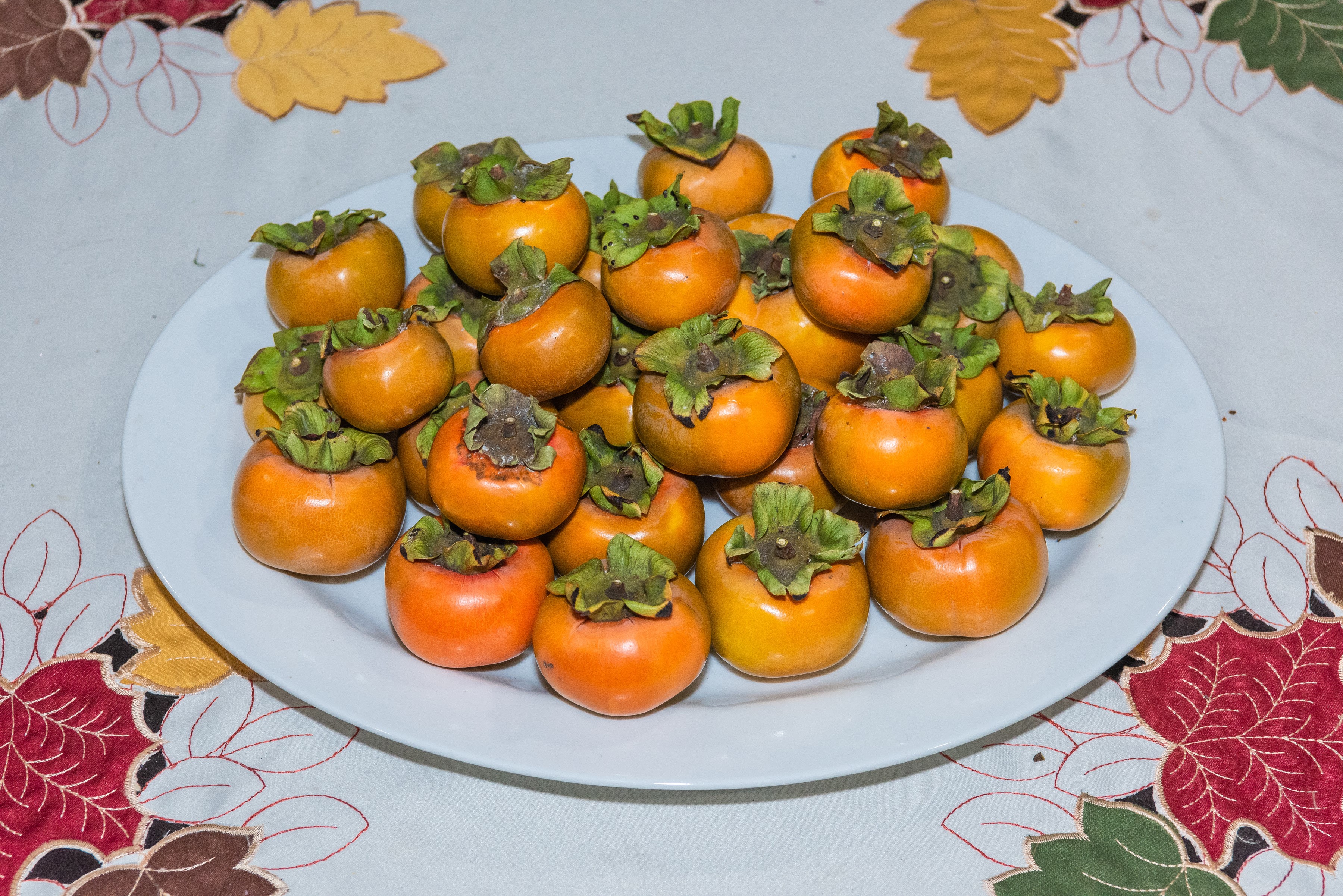 A plate full of persimmons HD Wallpaper
