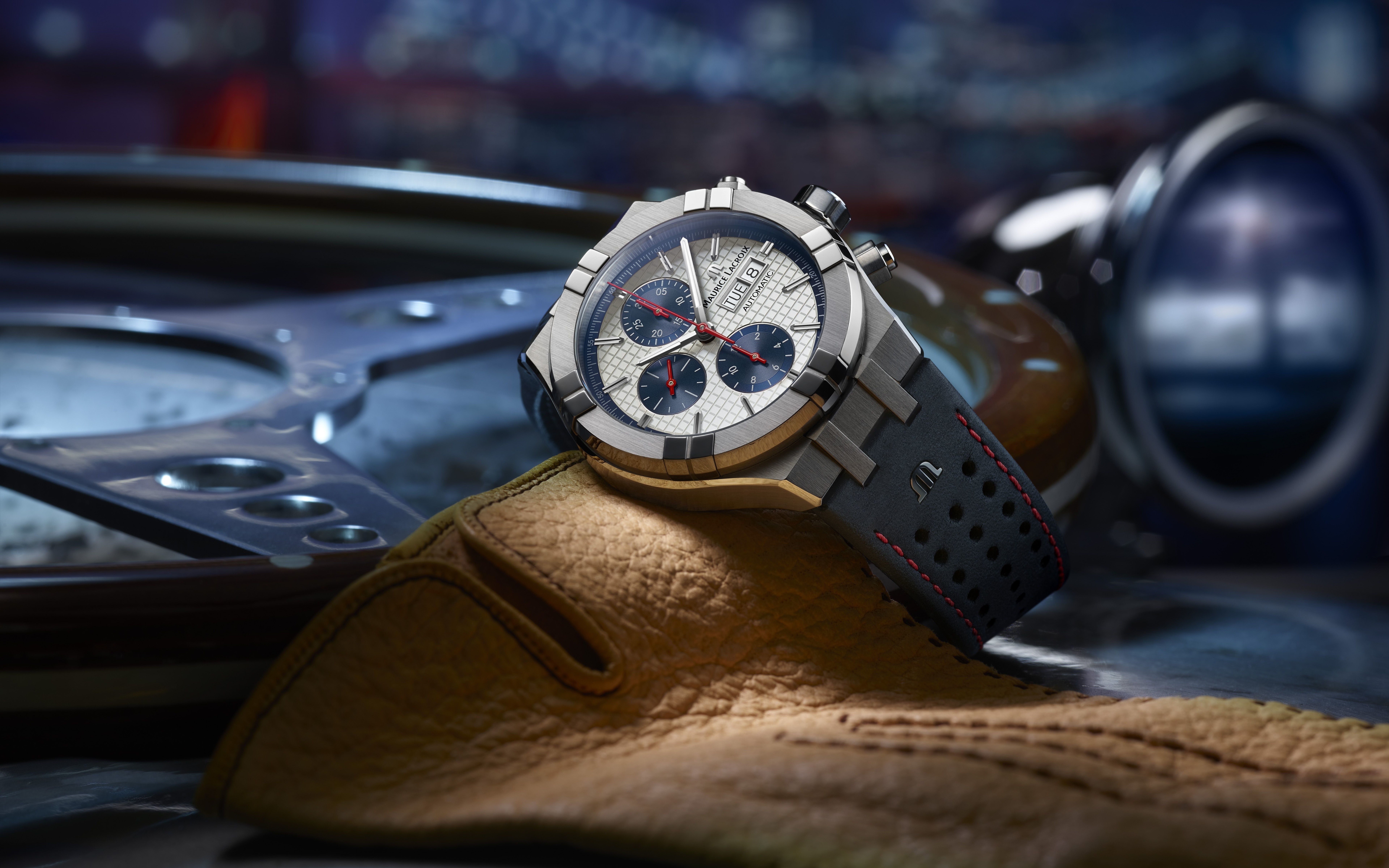 Maurice Lacroix AIKON Automatic Chronograph watch HD Wallpaper