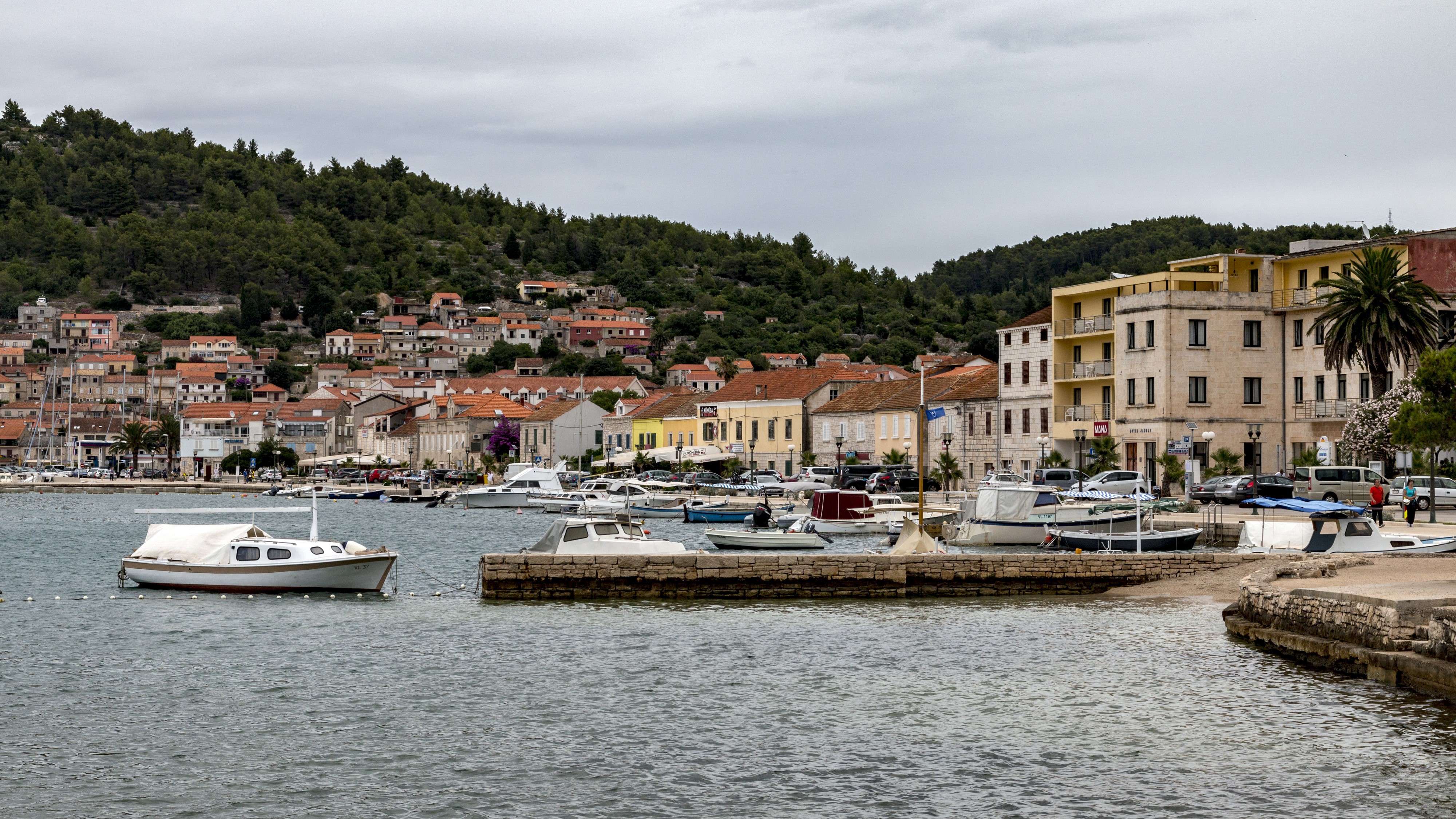 Vera Luka, Croatia Marina with Houses and Boats HD Wallpaper