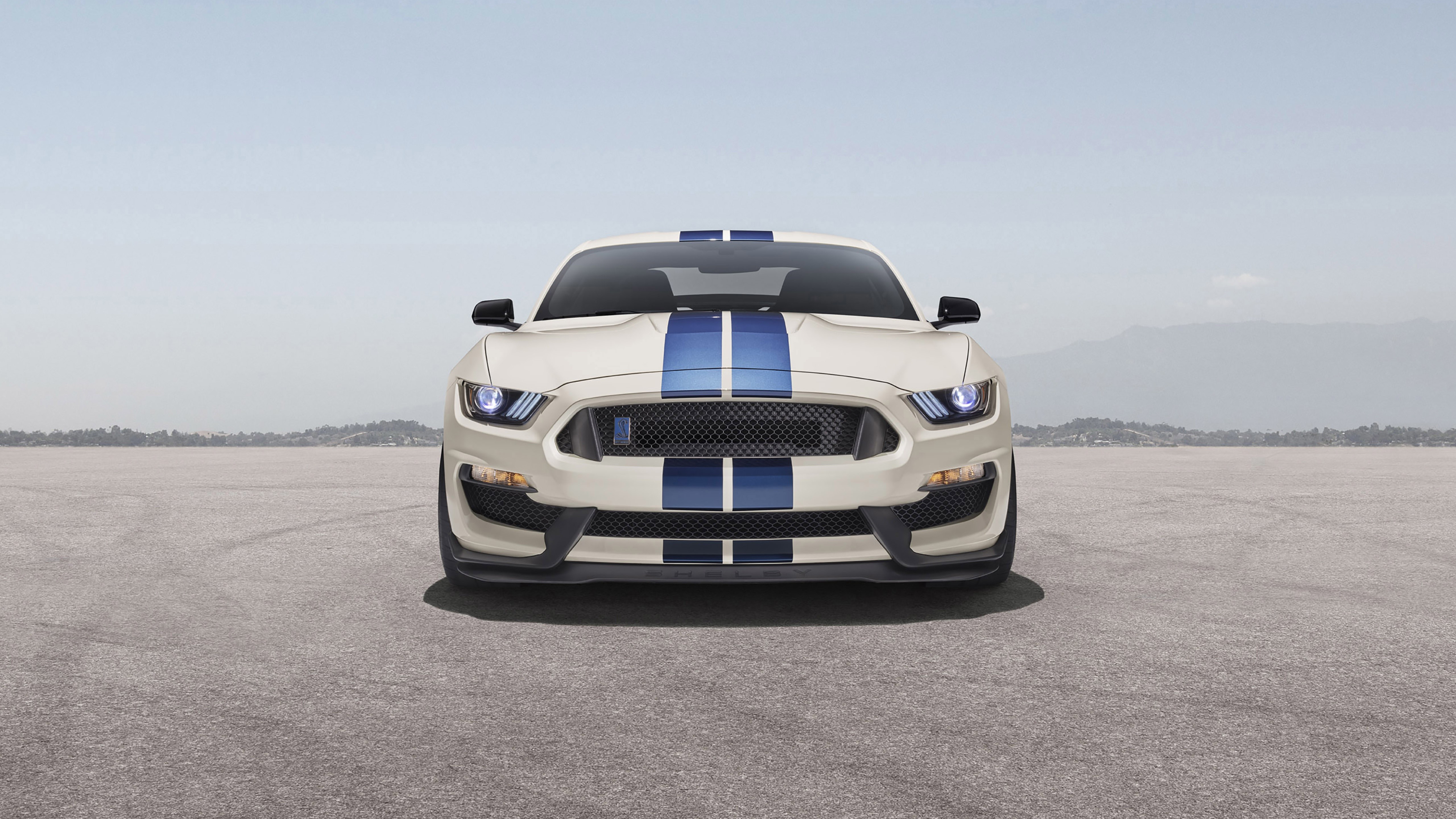 Ford Mustang Shelby GT350 with Blue Stripes HD Wallpaper