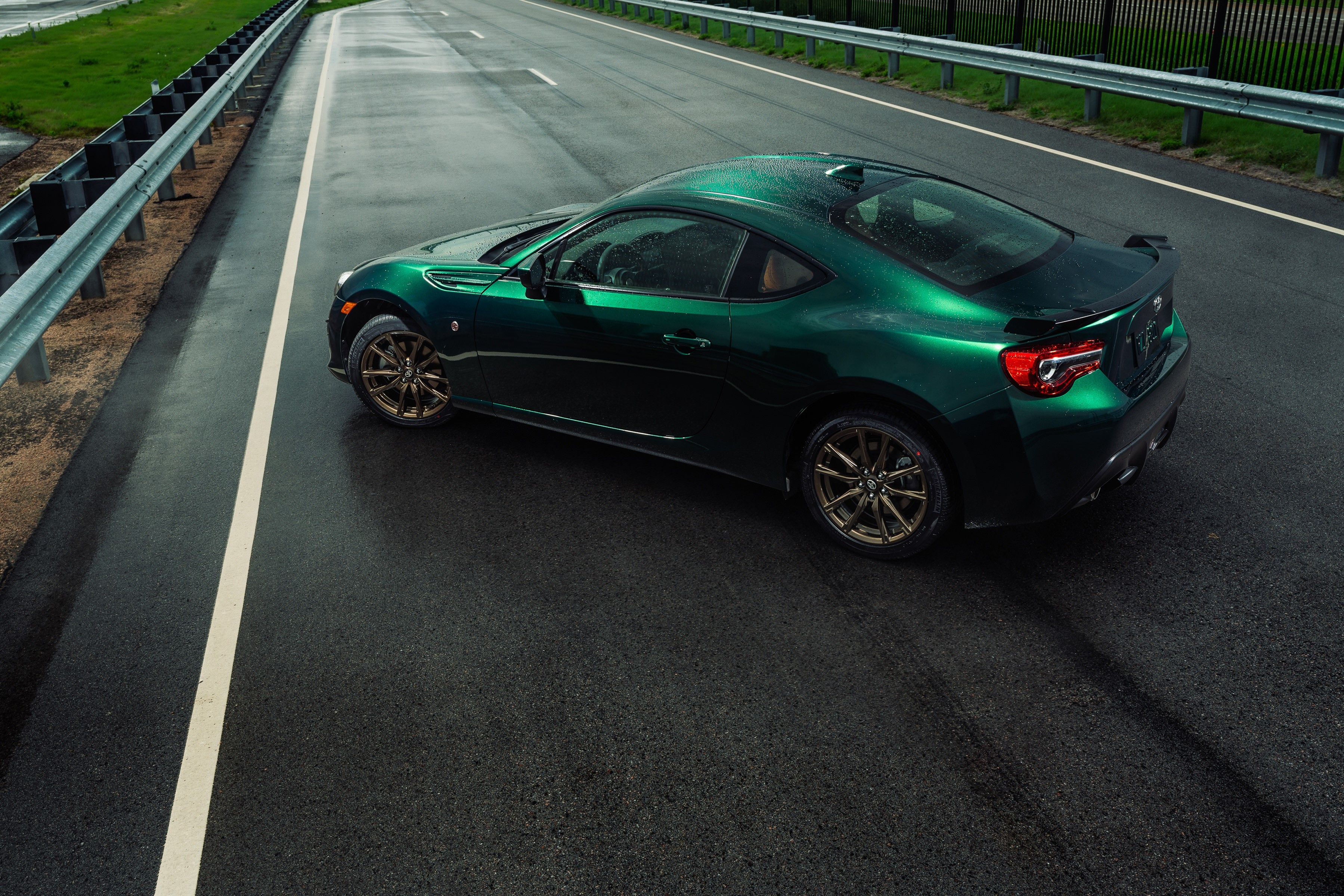 Green Toyota 86 Limited Hakone Edition on Wet Road HD Wallpaper