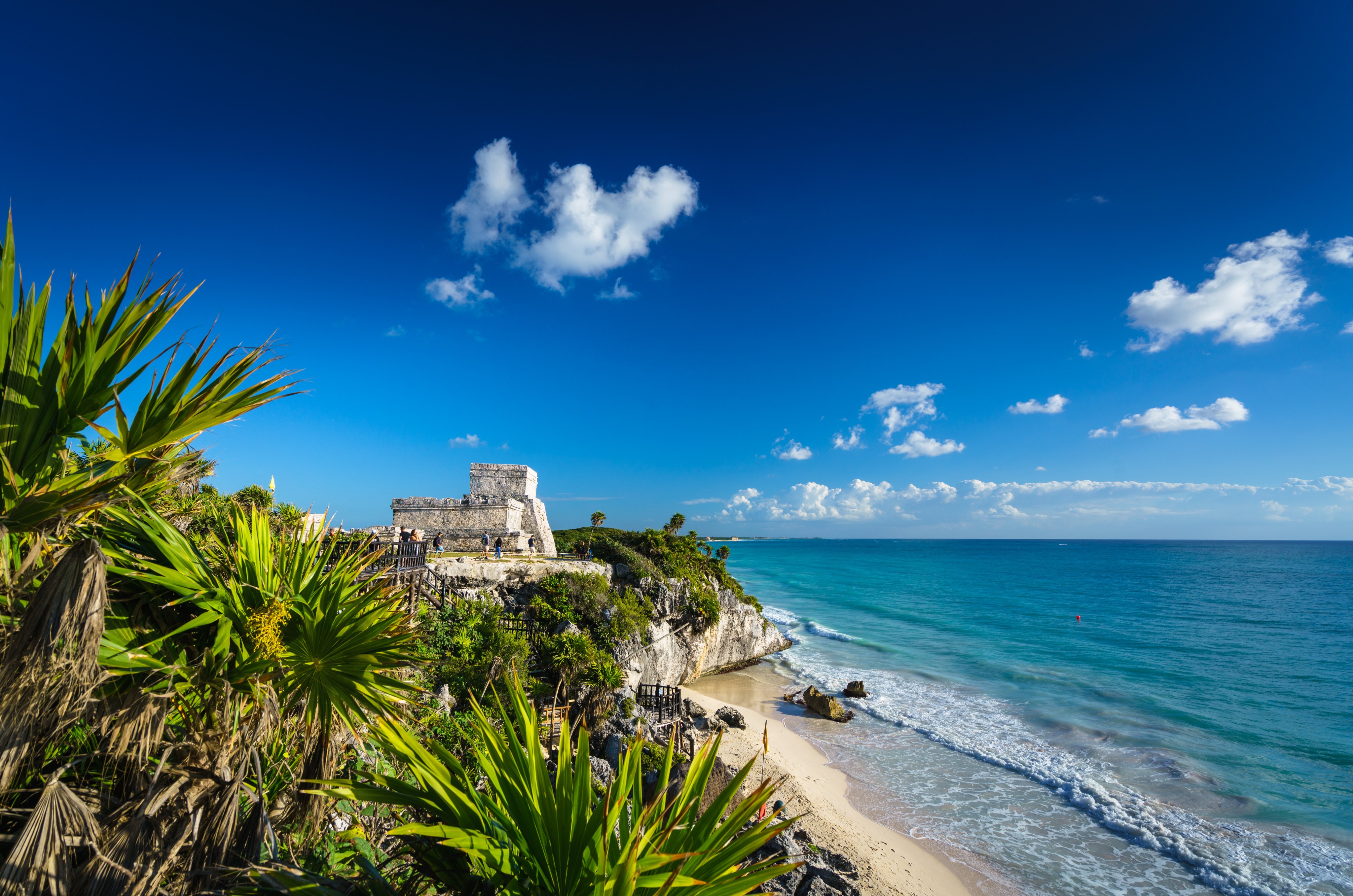 Tulum Ruins on the Coast of Quintana Roo, Mexico HD Wallpaper