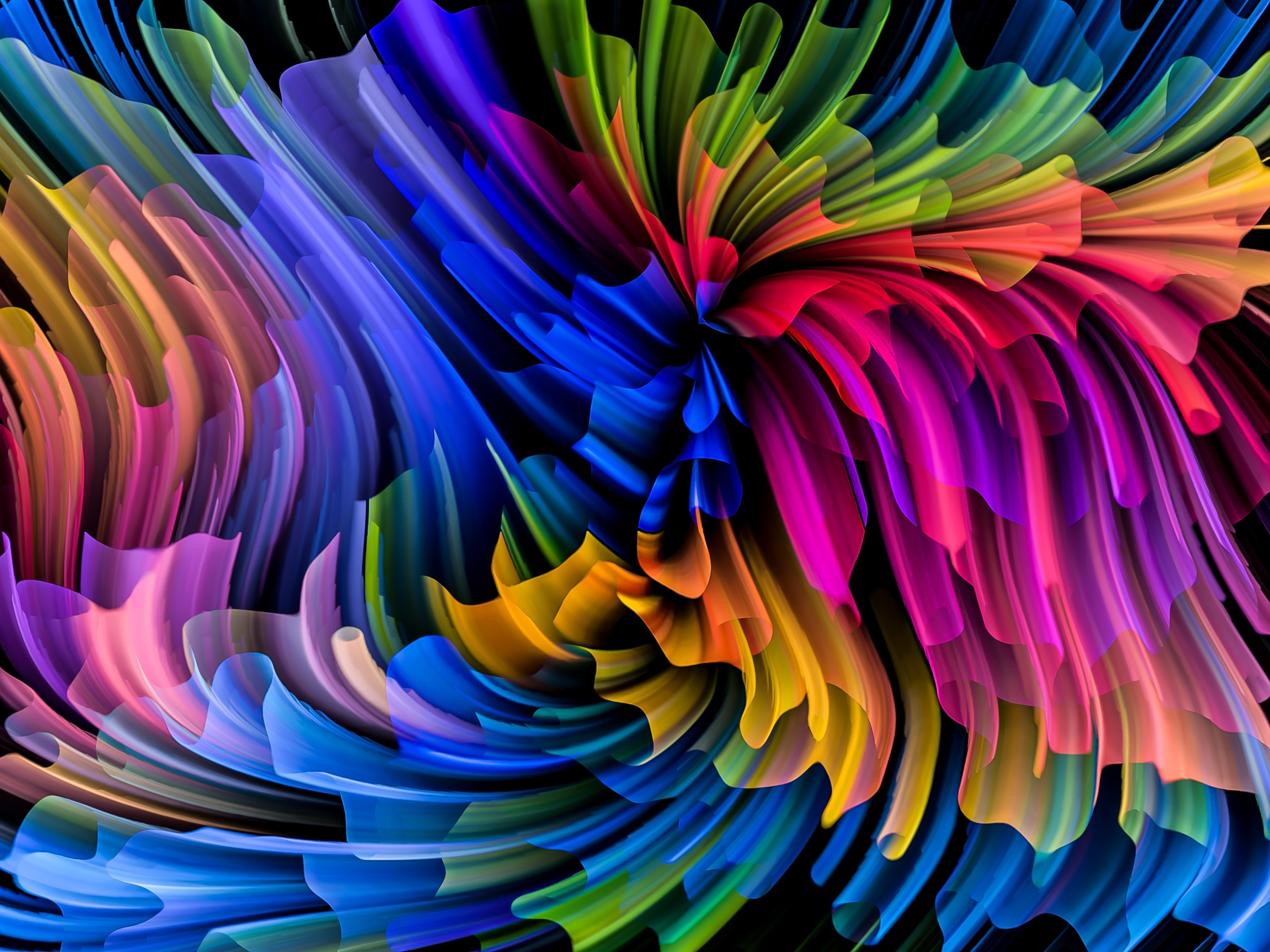 Abstract multicolor swirling paint texture HD Wallpaper