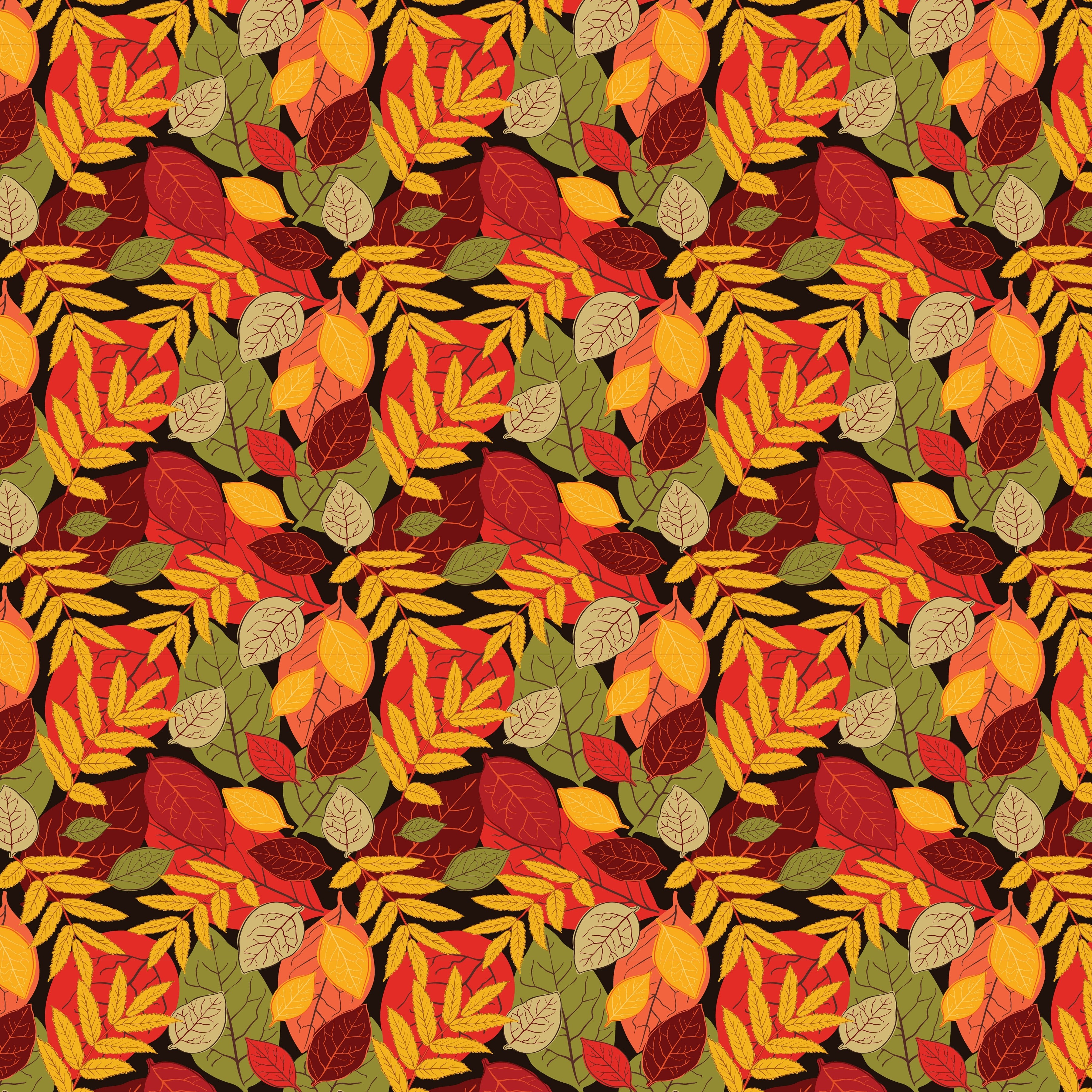 Autumn Foliage Texture Pattern HD Wallpaper