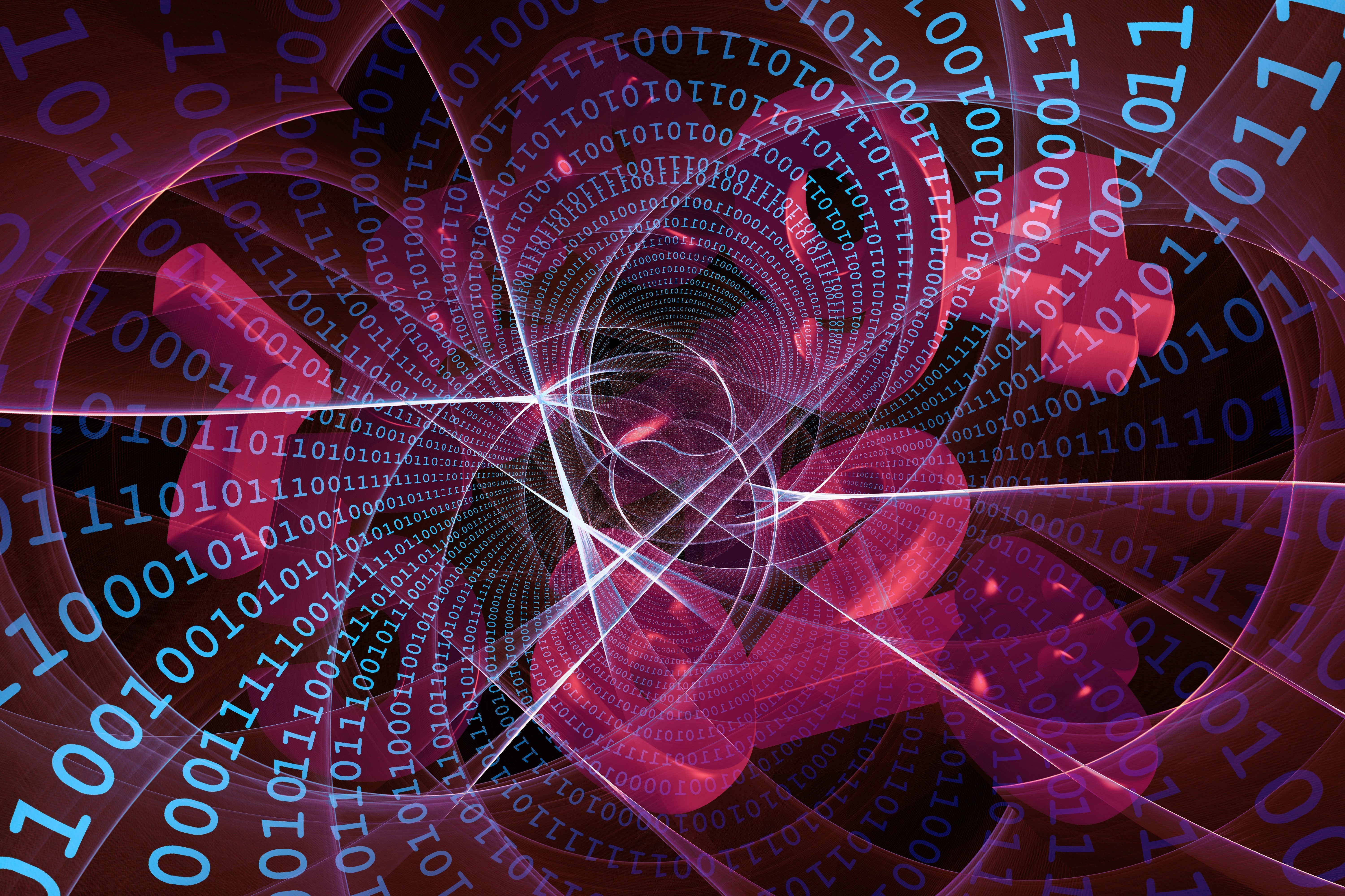 Abstract Digital Tunnel with Binary Code HD Wallpaper