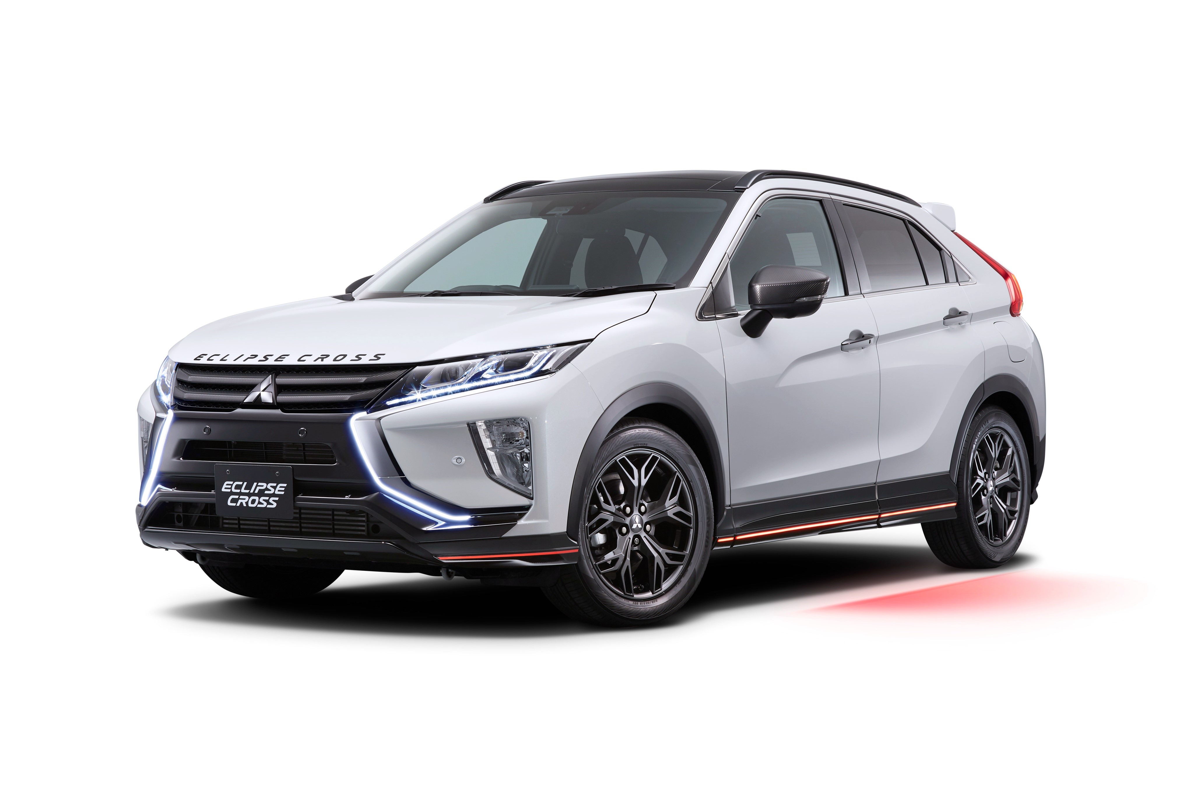 White Mitsubishi Eclipse Cross accessorized HD Wallpaper