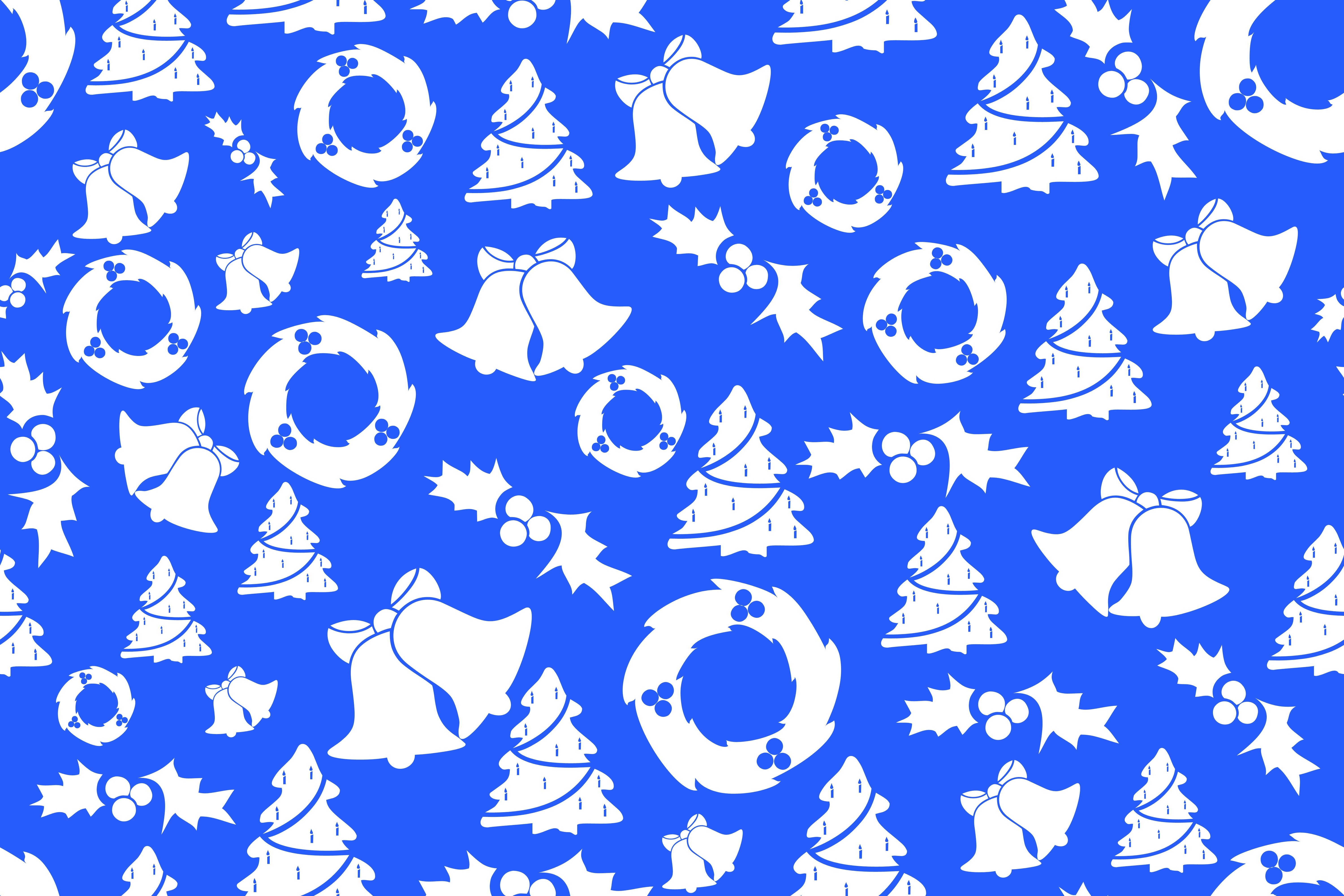 Christmas Bells Wreath and Tree Texture HD Wallpaper
